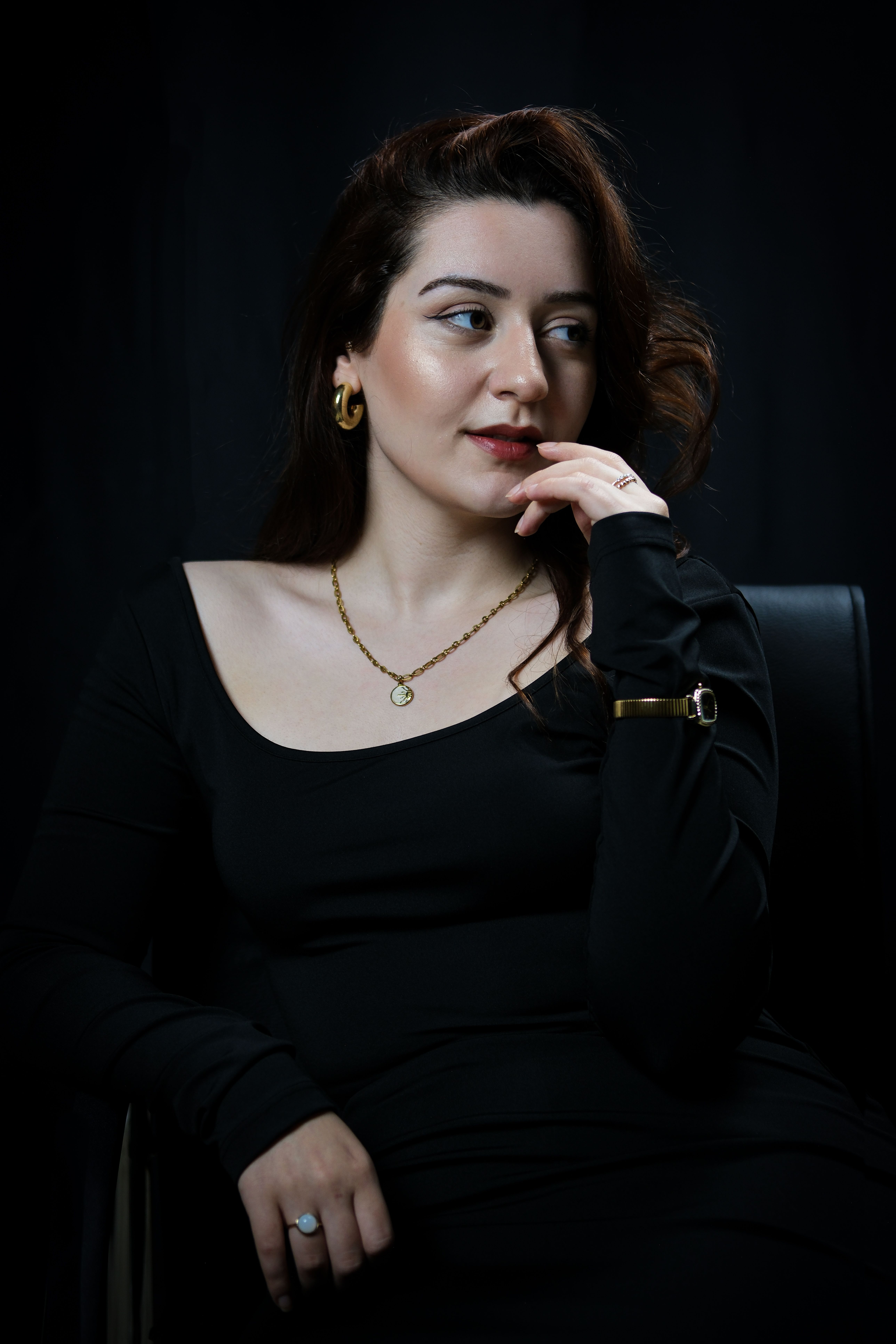 Elegant Portrait of a Woman in Black Dress · Free Stock Photo