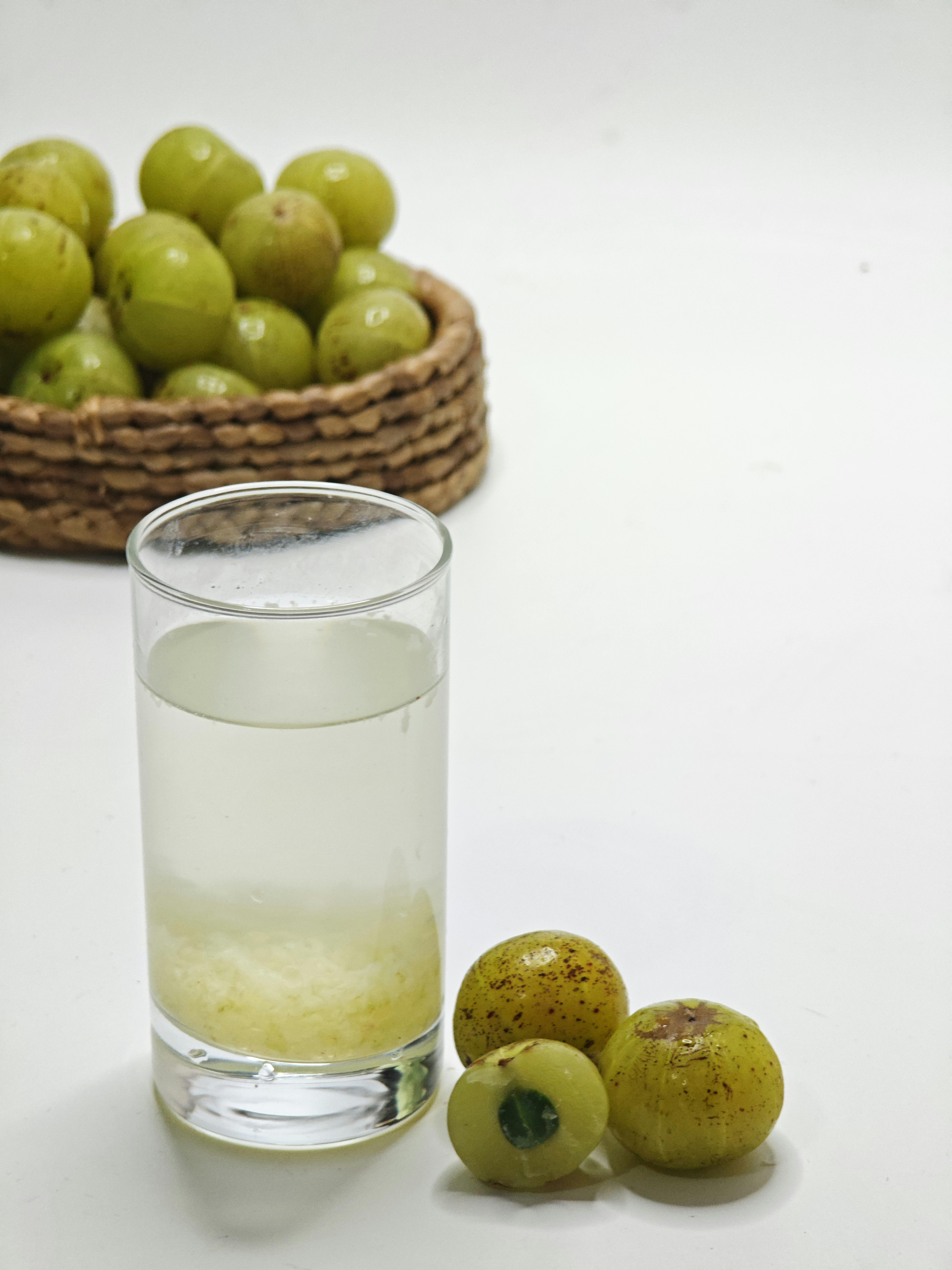 fresh indian gooseberry juice with amla
