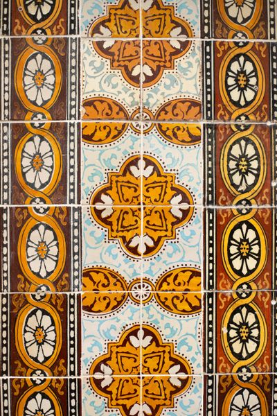 Hand-painted azulejo motifs