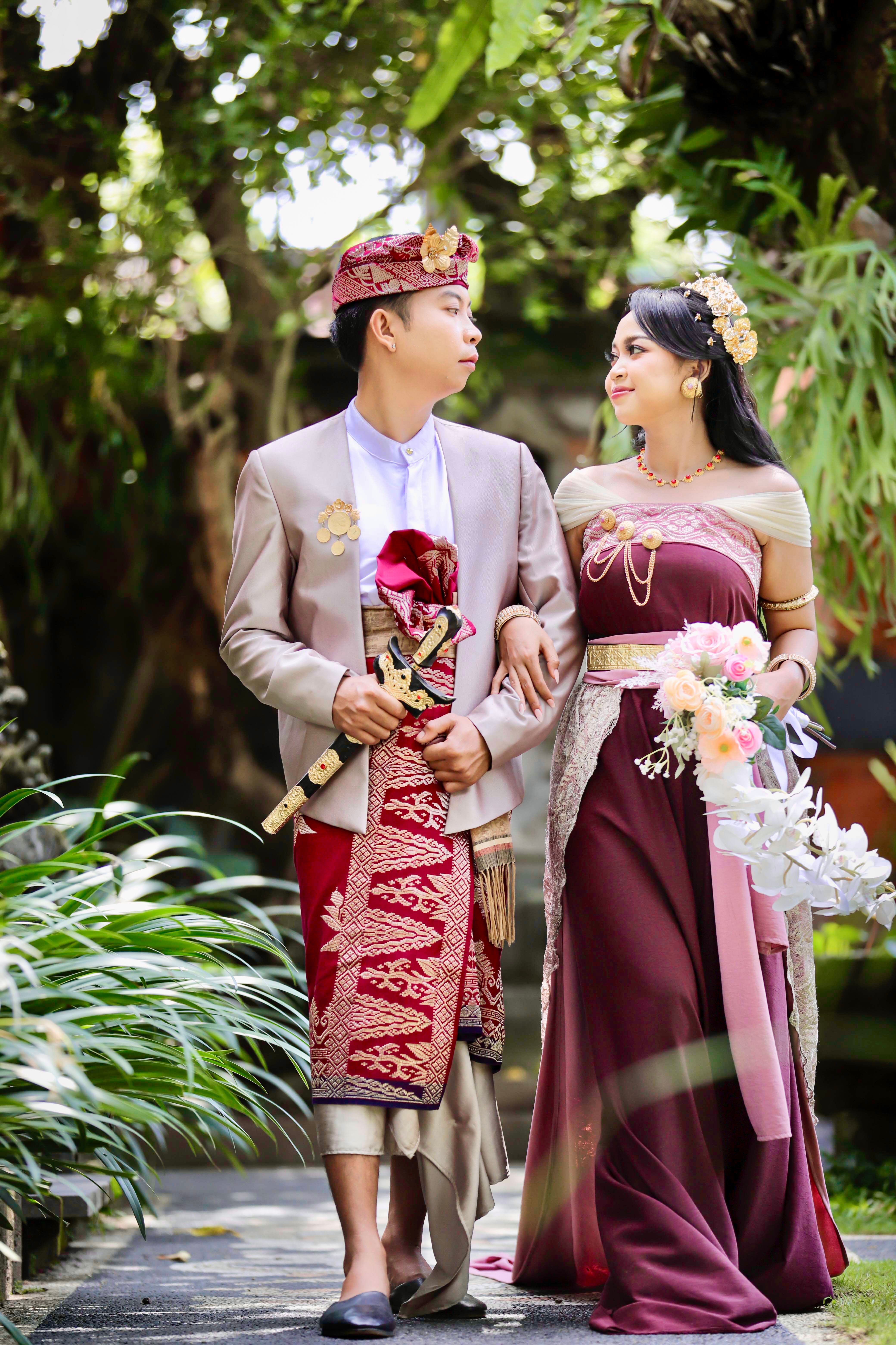 Traditional Indonesian Wedding Couple Portrait · Free Stock Photo