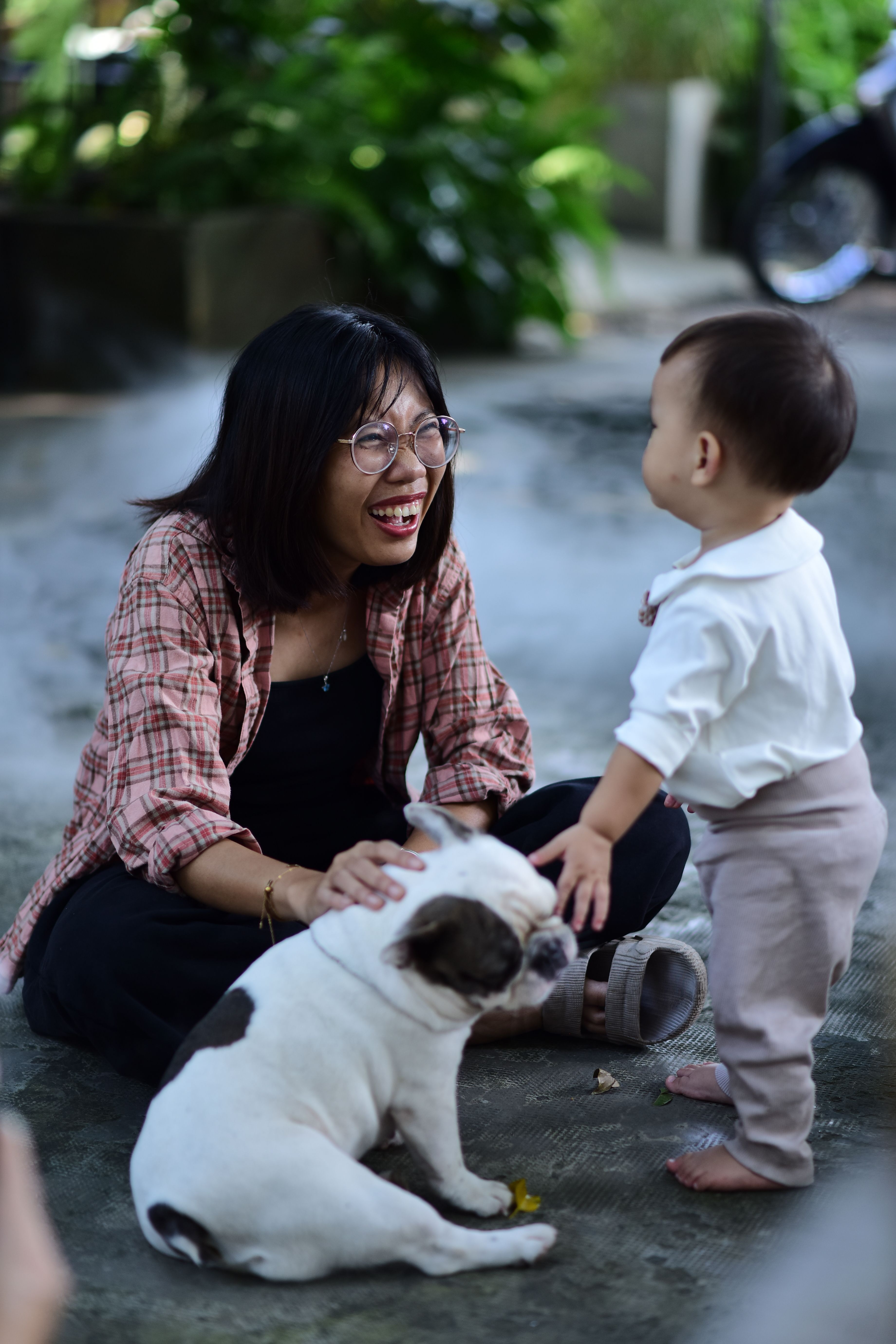 Photo inspiration: Joyful Interaction With Child And Pet Dog Photo Inspiration