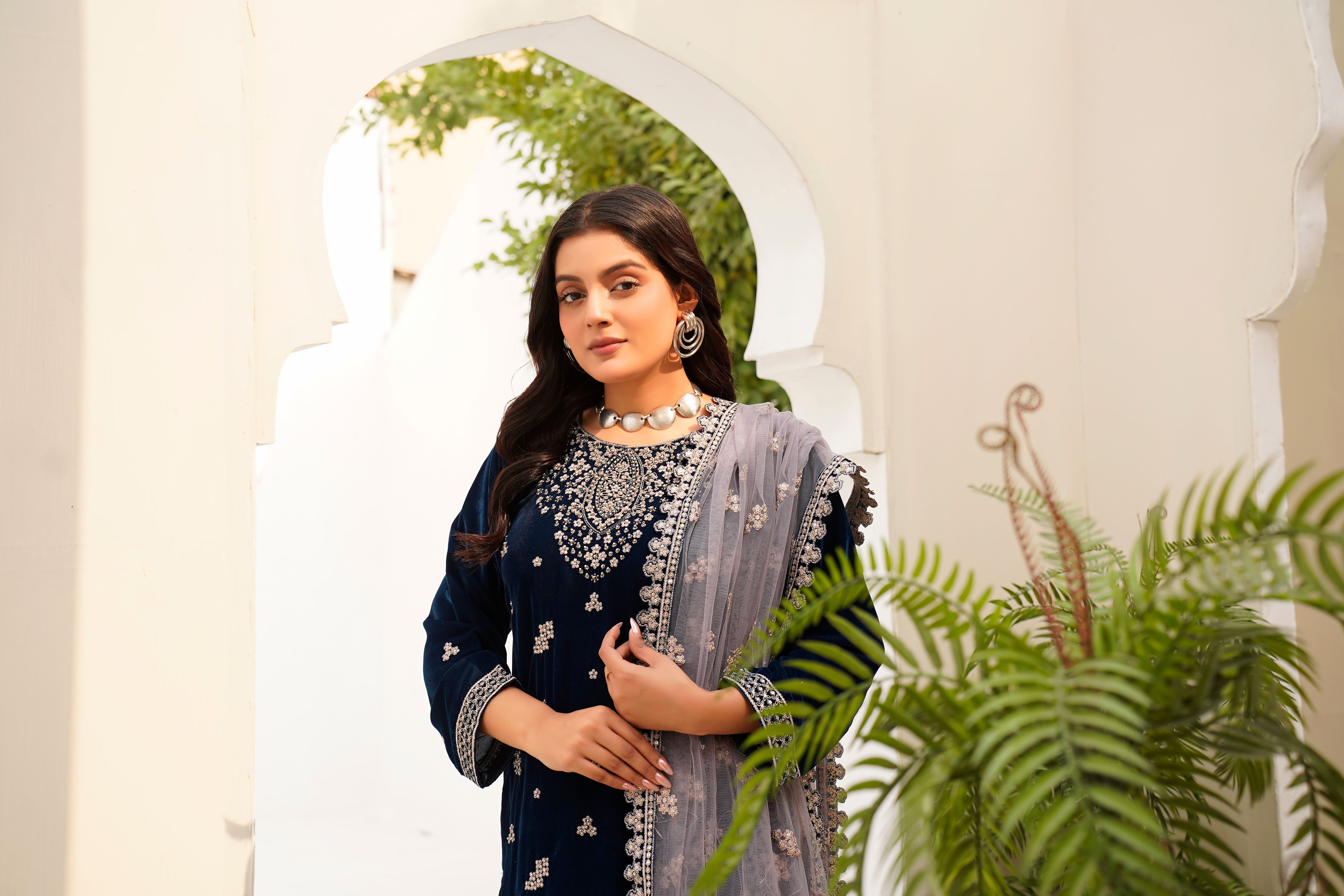 Elegant Woman Posing in Traditional Pakistani Attire · Free Stock Photo