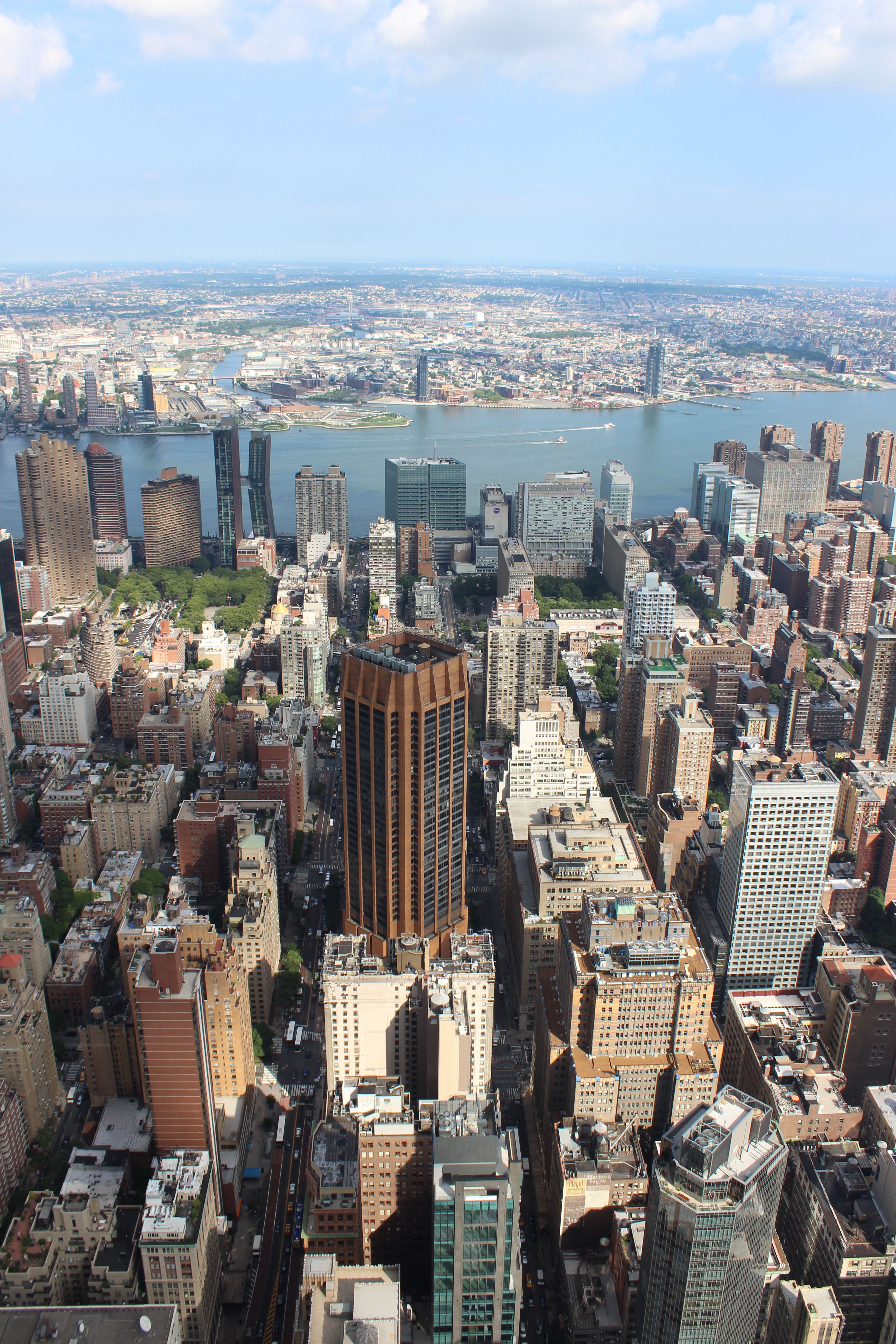 Aerial View of Manhattan Skyline and East River · Free Stock Photo