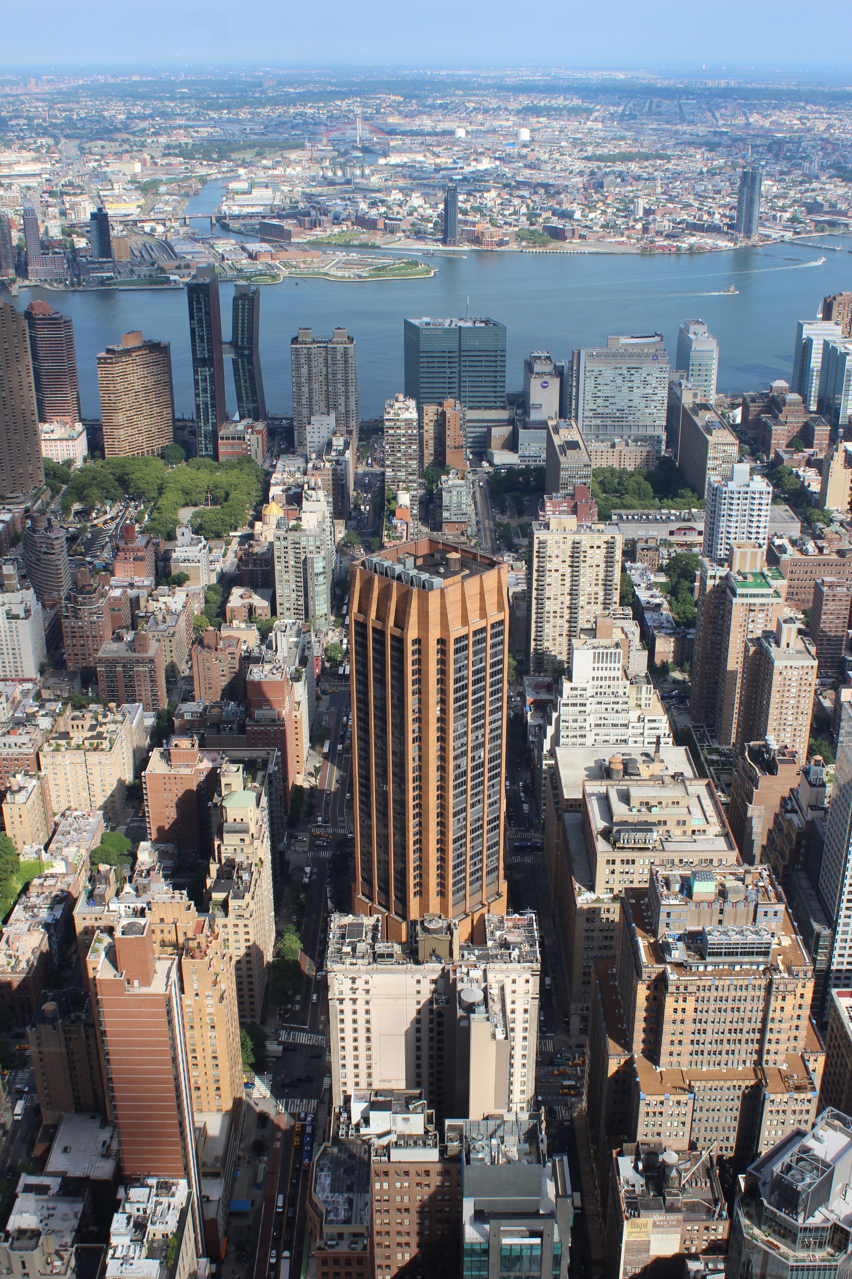 Aerial View of Manhattan Skyline and East River · Free Stock Photo
