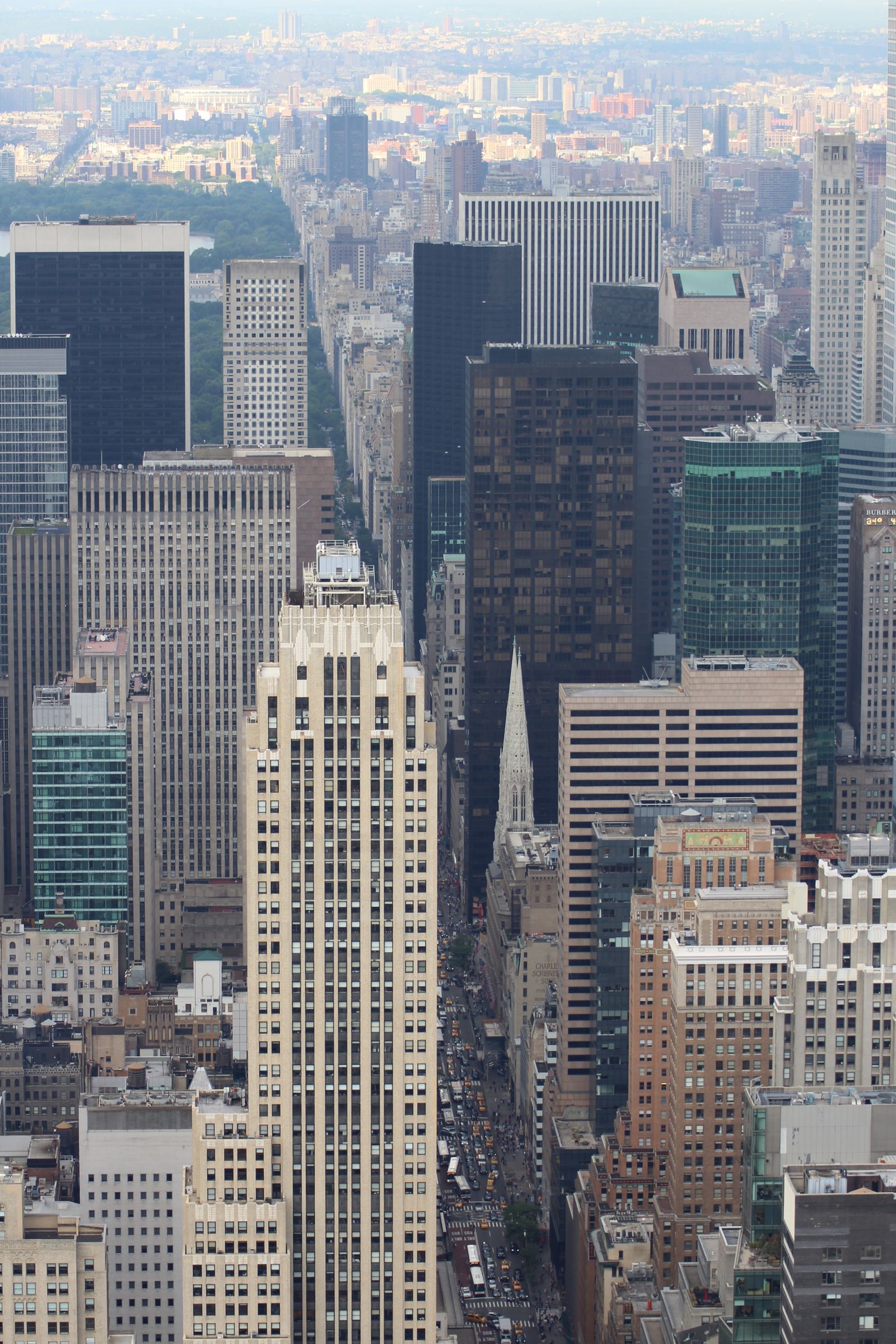 Aerial View of Skyscrapers in Midtown Manhattan with the Trump Tower in ...