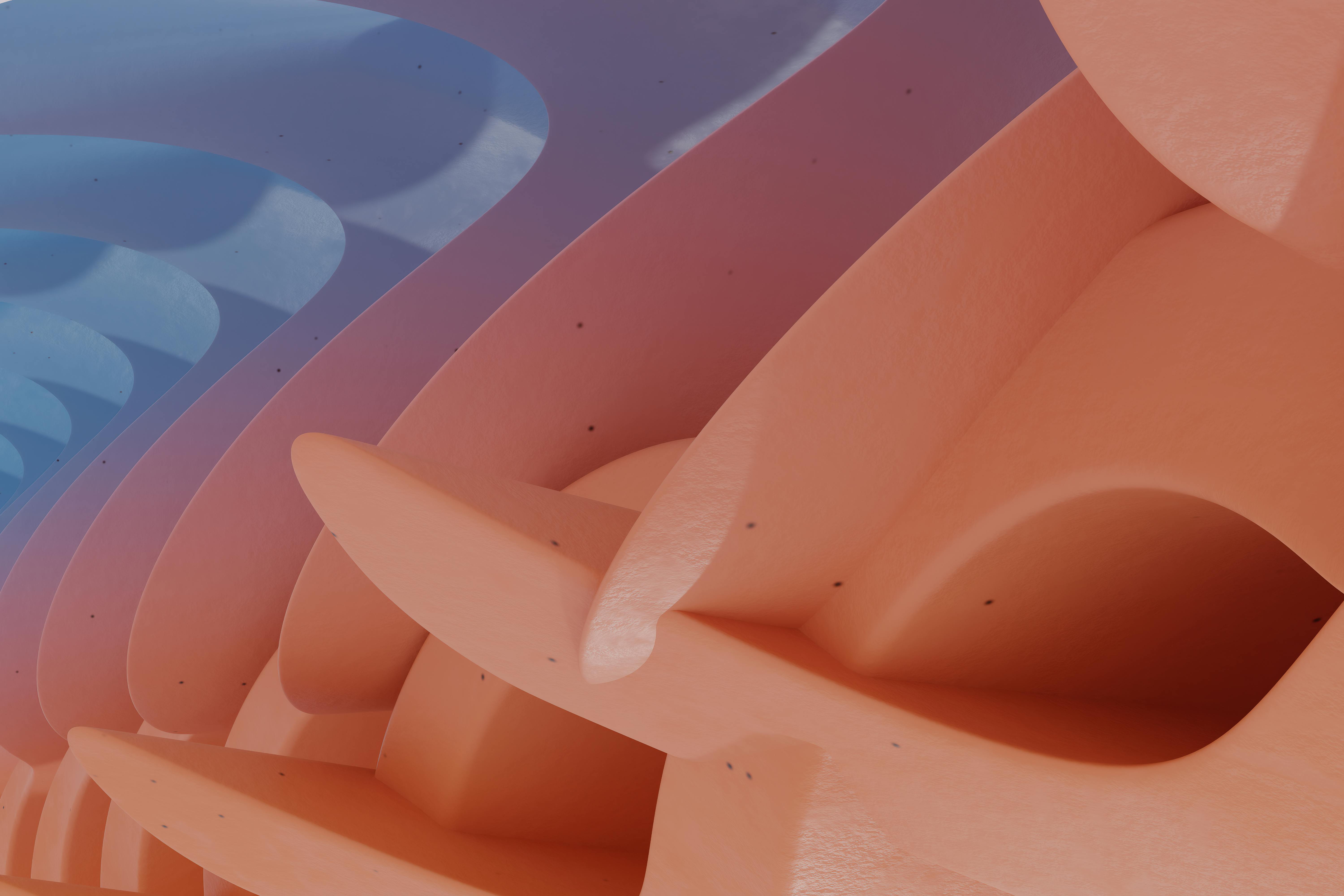 Smooth pastel waves in 3D abstract art, ideal for backgrounds and design projects.