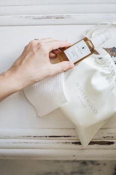 Sophisticated flatlay of a handmade skincare product with a natural aesthetic, focus on self-care.
