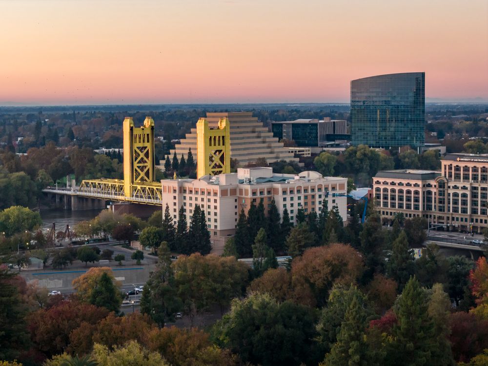 Sacramento Tower Bridge at Sunset · Free Stock Photo