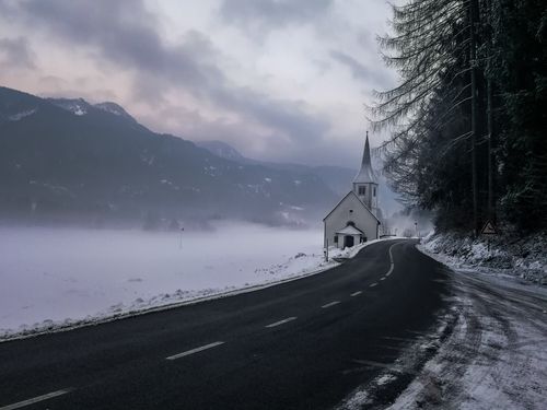 Free stock photo of church, slovenia, snowy Stock Photo