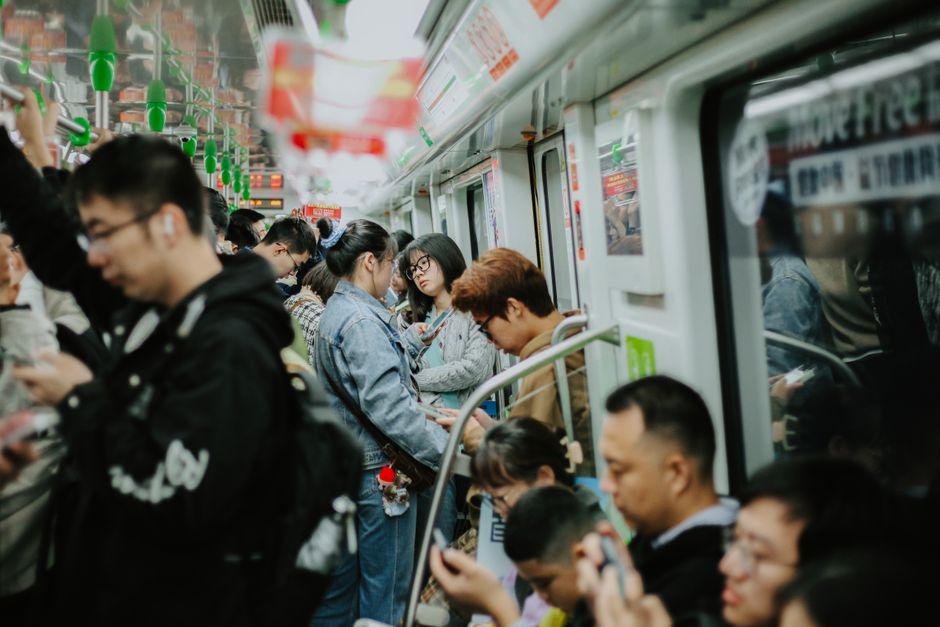 morning rush hour subway