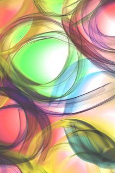 Colorful abstract image with swirling light patterns and vibrant hues.