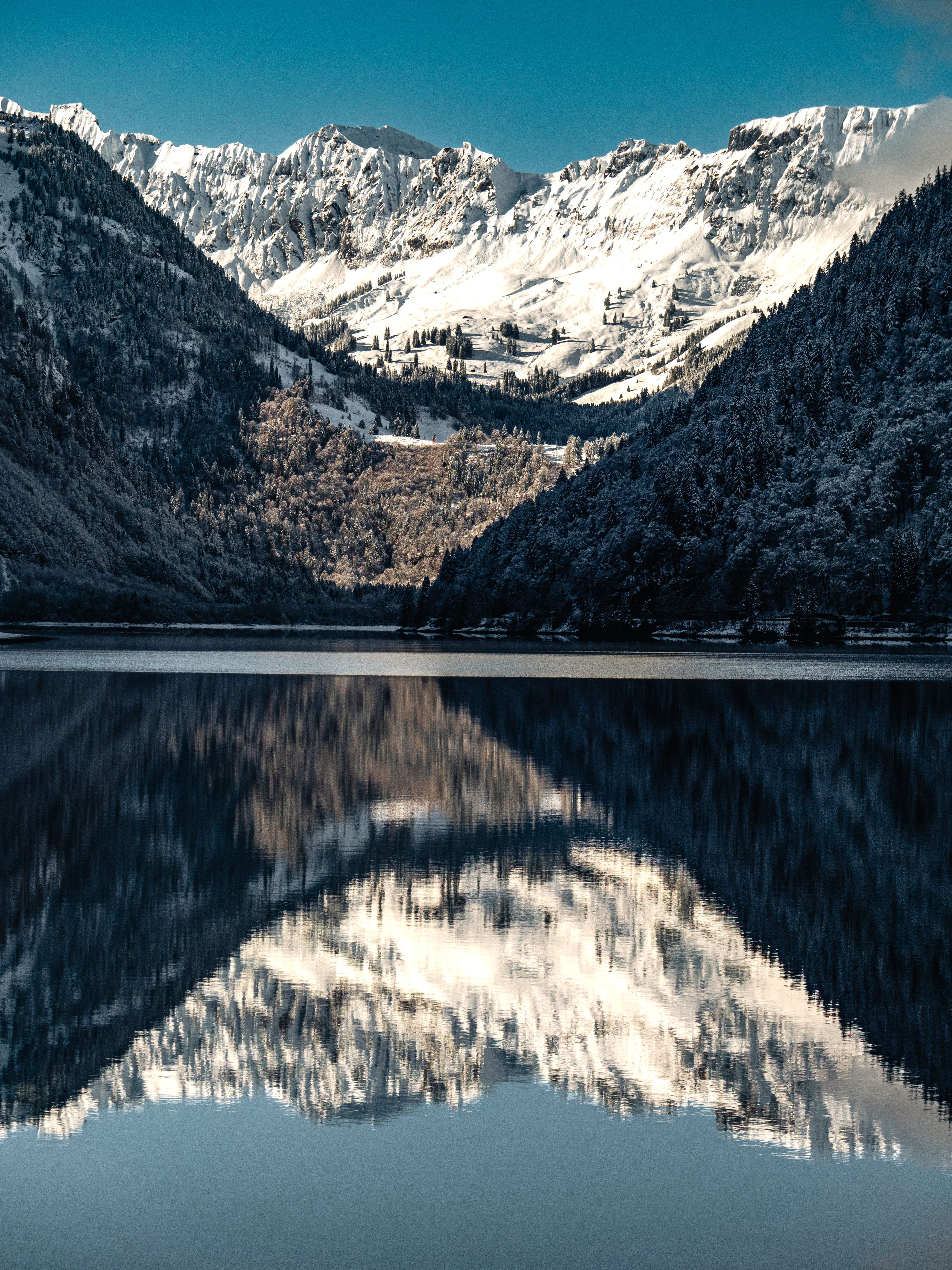 Snow Covered Mountains and a Lake · Free Stock Photo