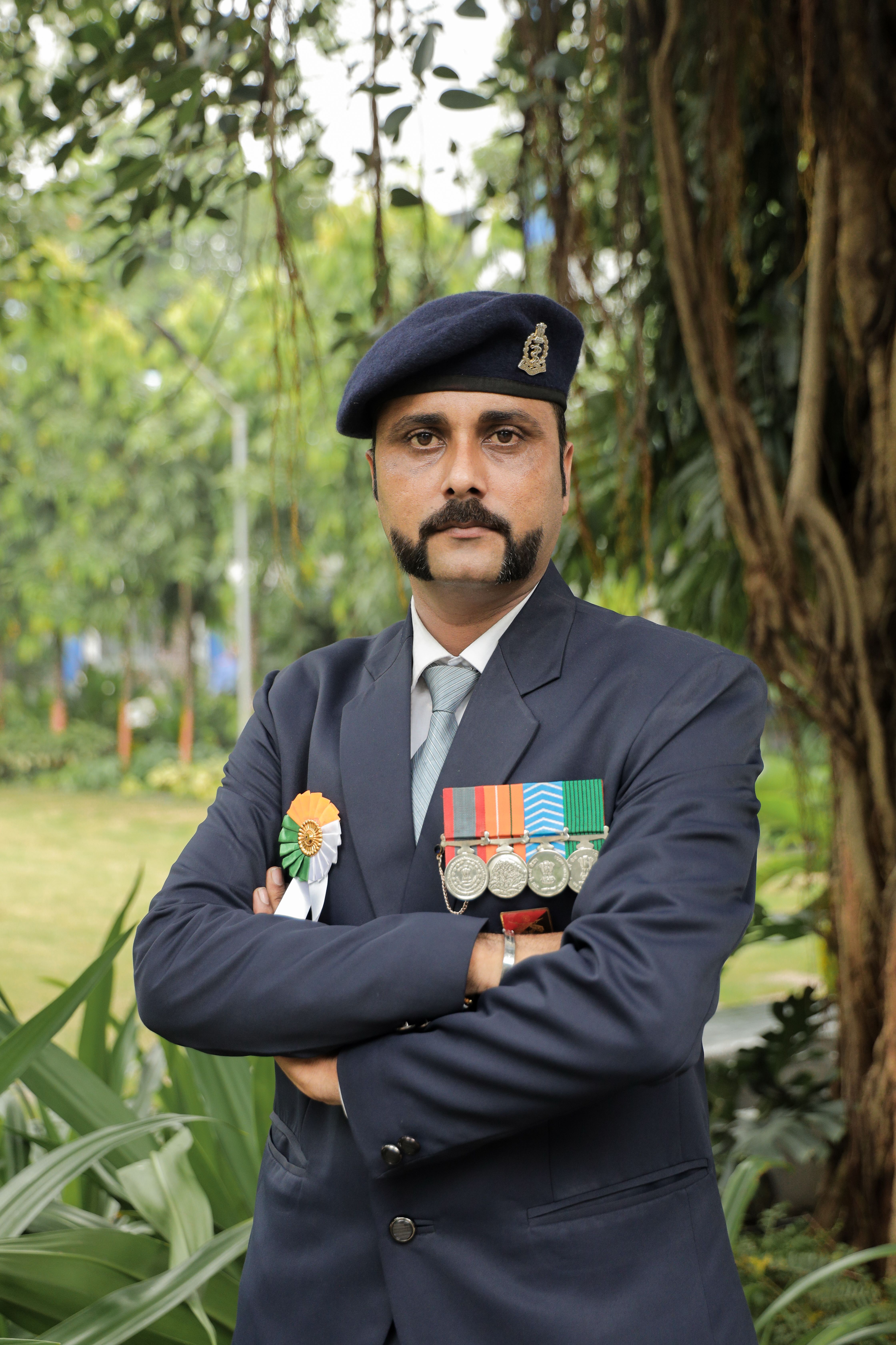 Indian Armed Forces veteran in formal uniform