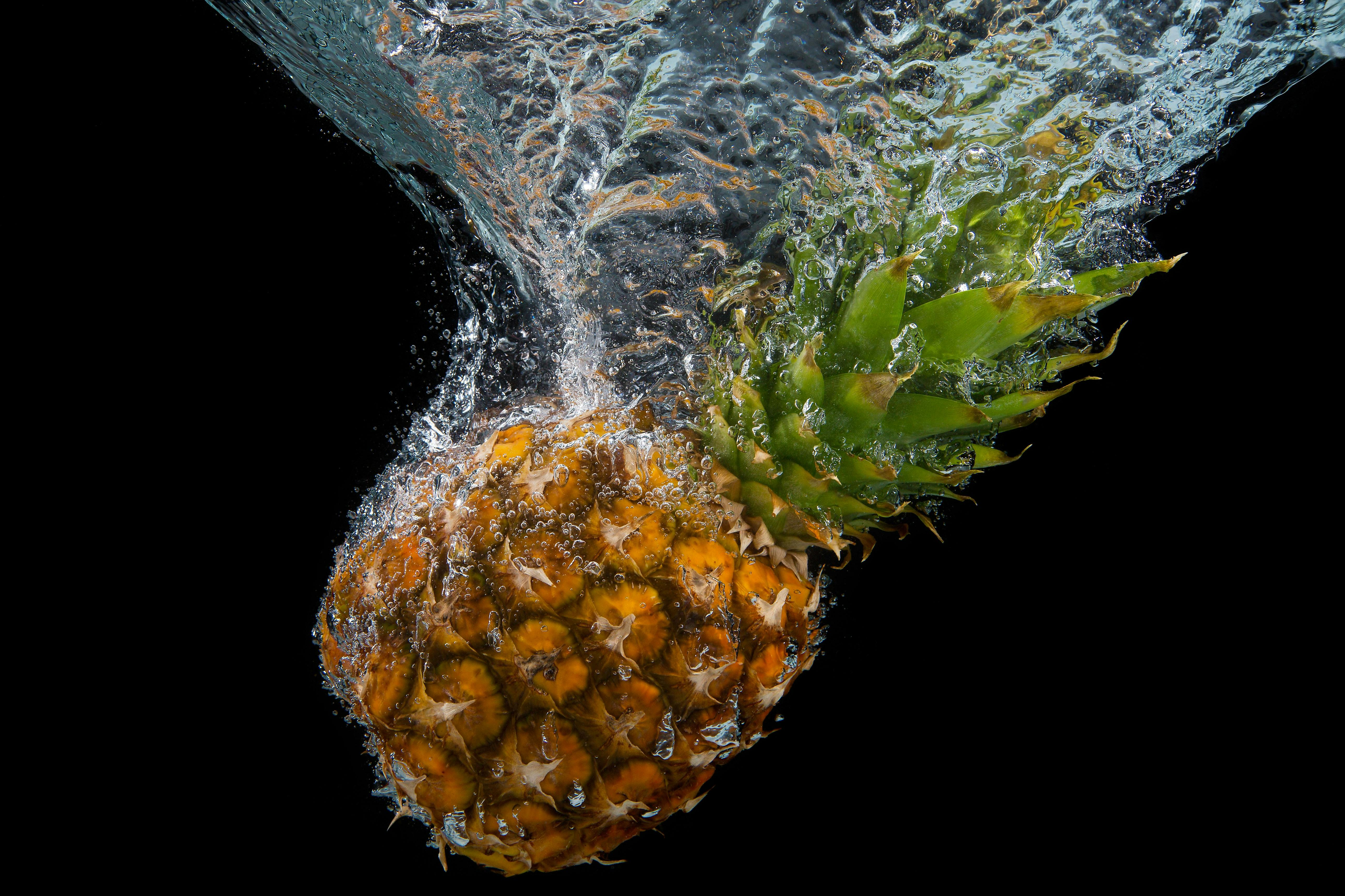 Orange Pineapple On Water Digital Wallpaper Free Stock Photo