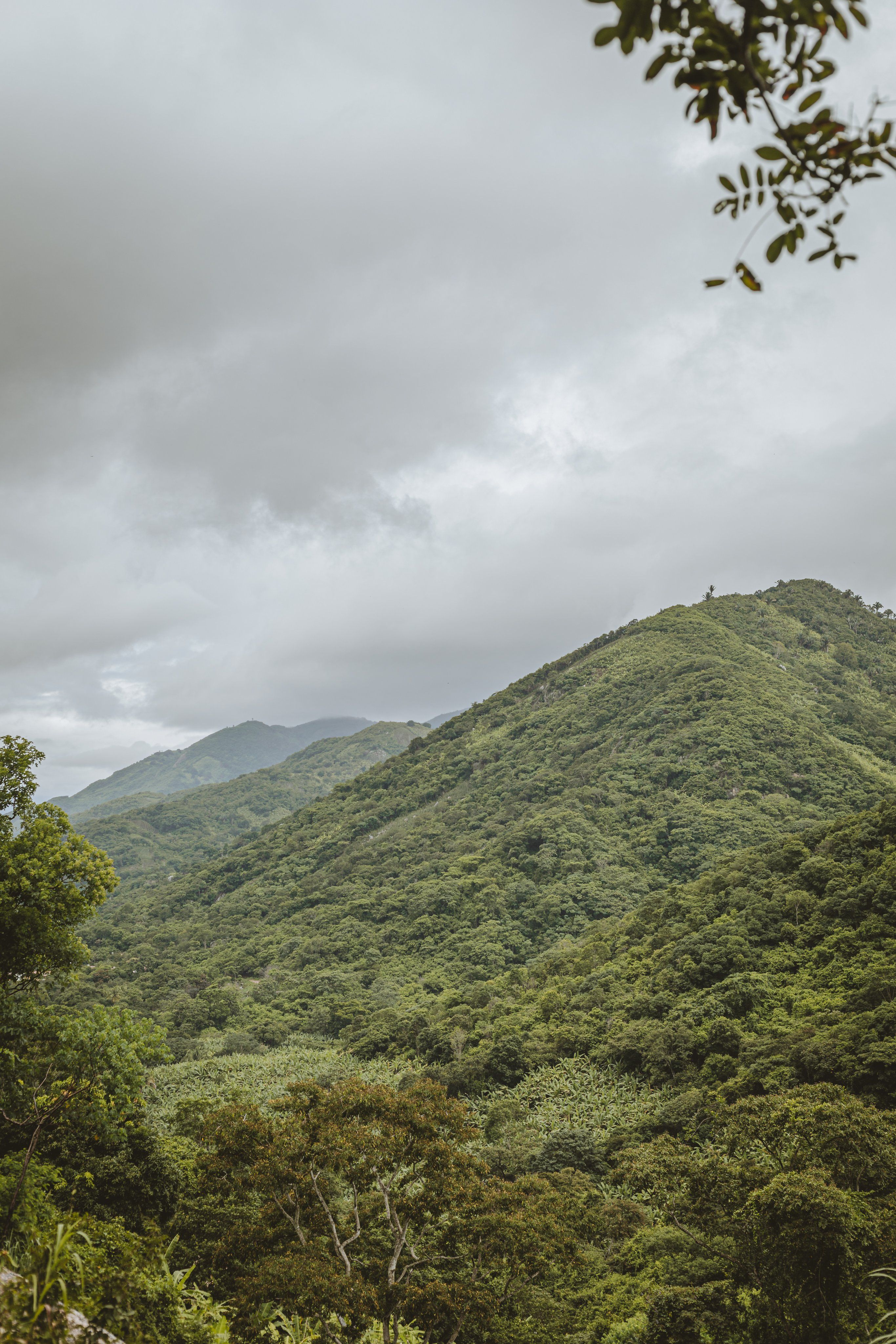 Scenic view of verdant hills and cloudy sky, perfect for nature and travel themes.