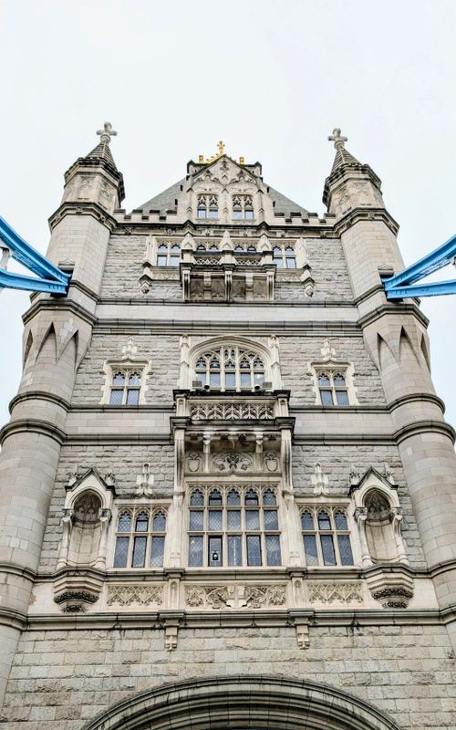 Free Detailed view of the historic Tower Bridge in London showcasing its architectural features. Stock Photo