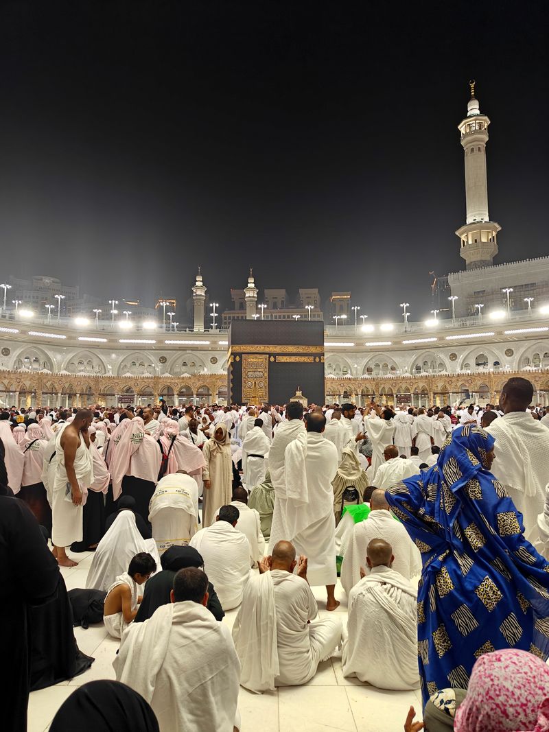 Makkah Royal Clock Tower and Haram at twilight