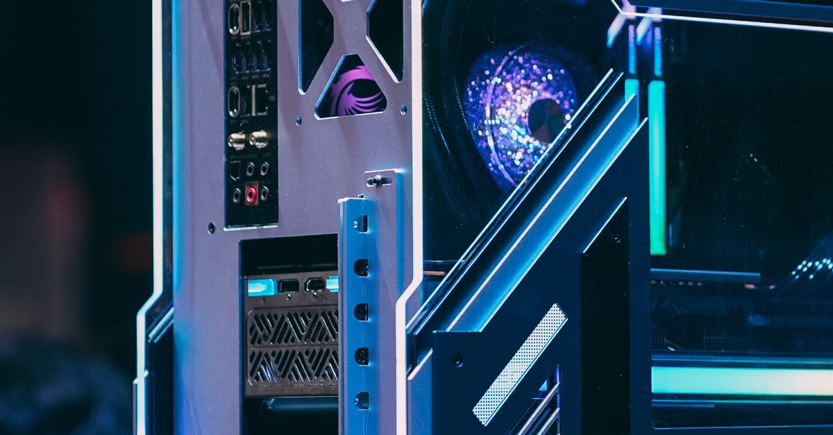 Futuristic AMD Gaming PC with LED Lights on Display · Free Stock Photo