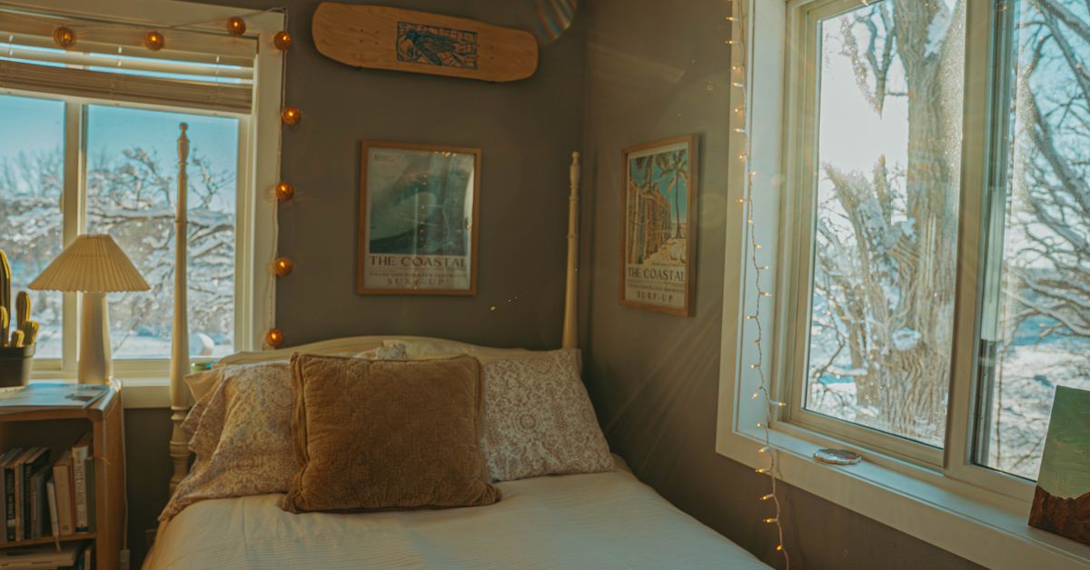 sunrise light through bedroom window morning routine