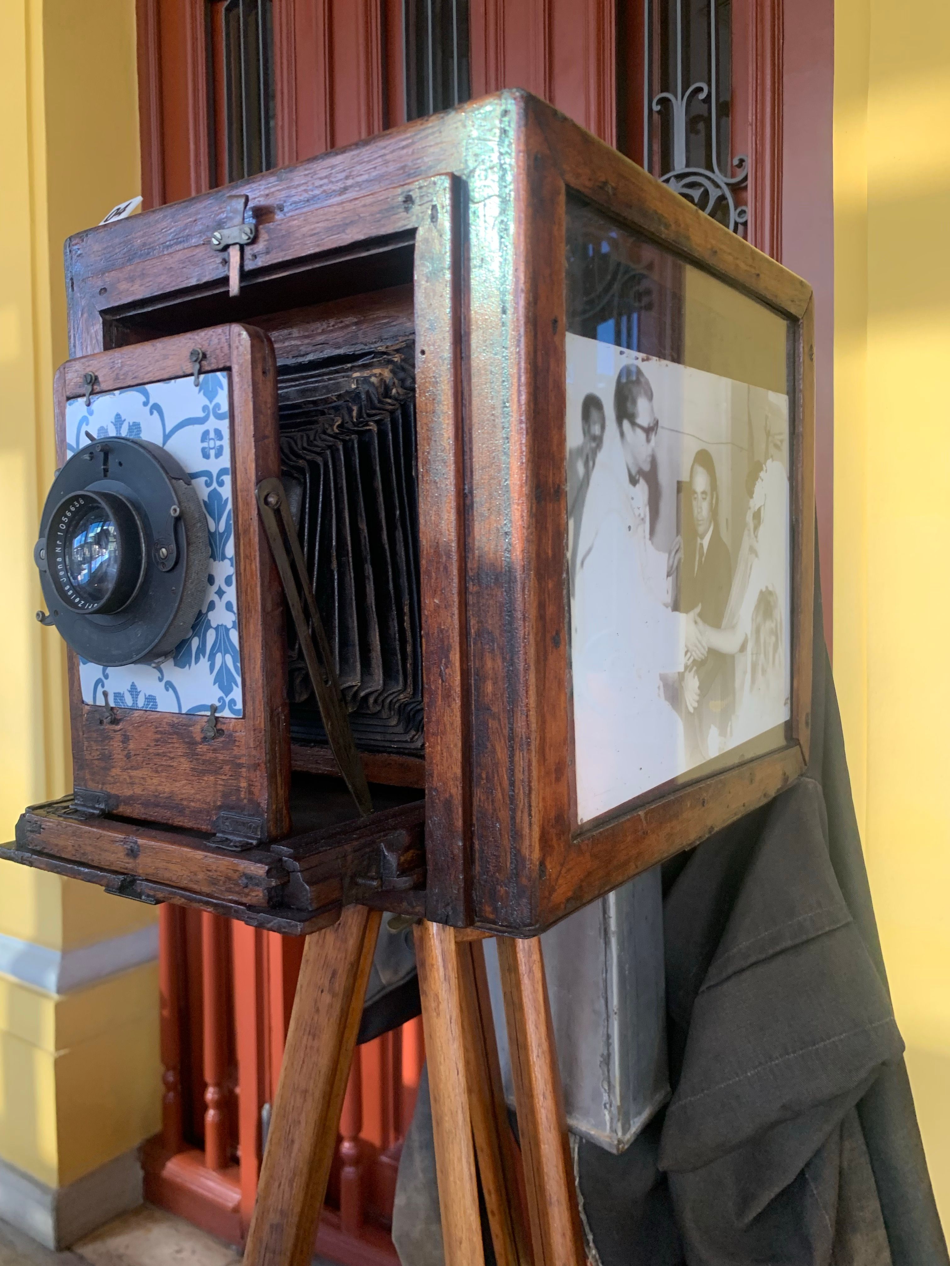 Vintage Wooden Box Camera on Tripod Stand · Free Stock Photo