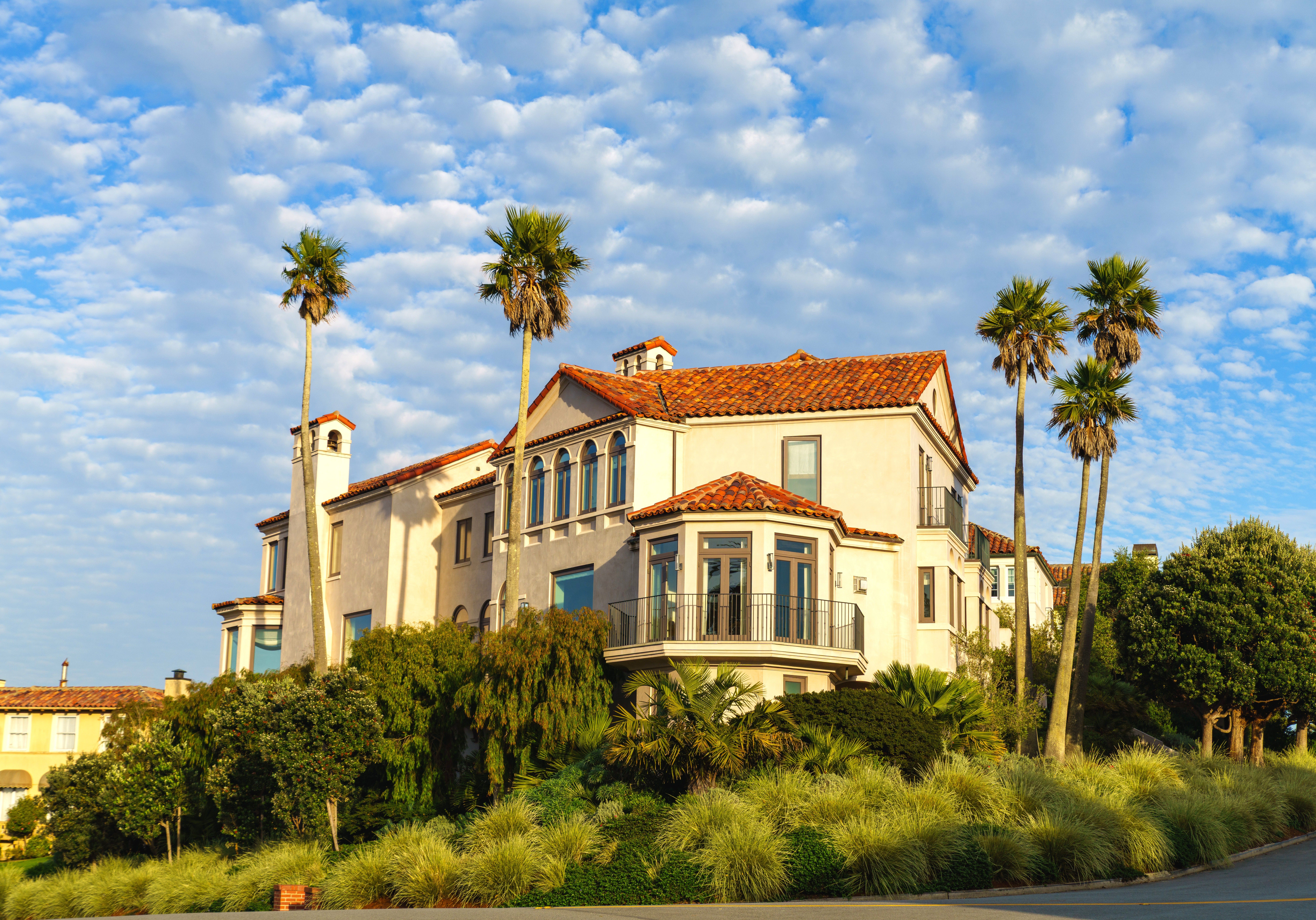 Luxurious Mediterranean Style Villa with Palm Trees · Free Stock Photo