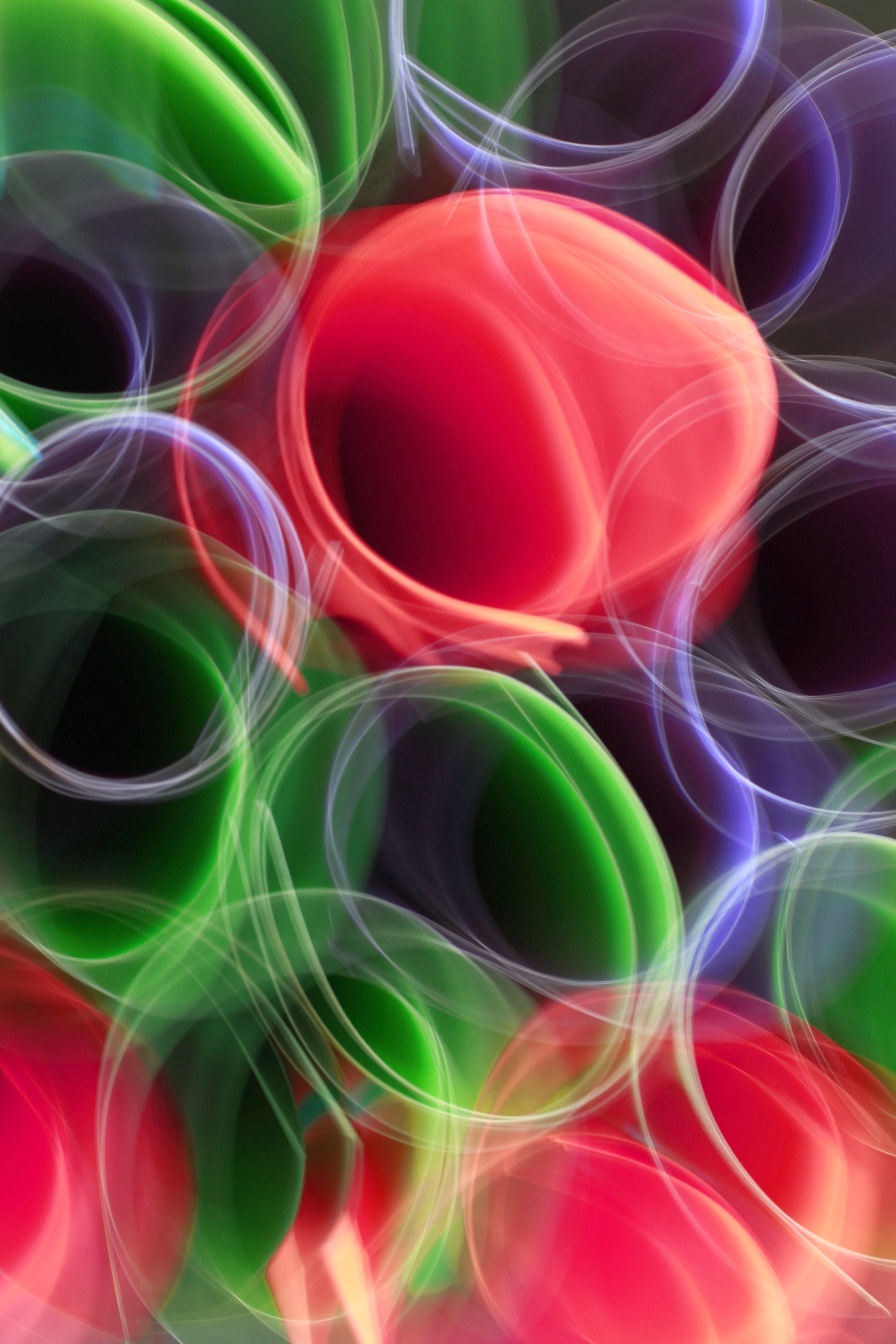 Abstract image of colorful overlapping circles creating vibrant patterns and textures.