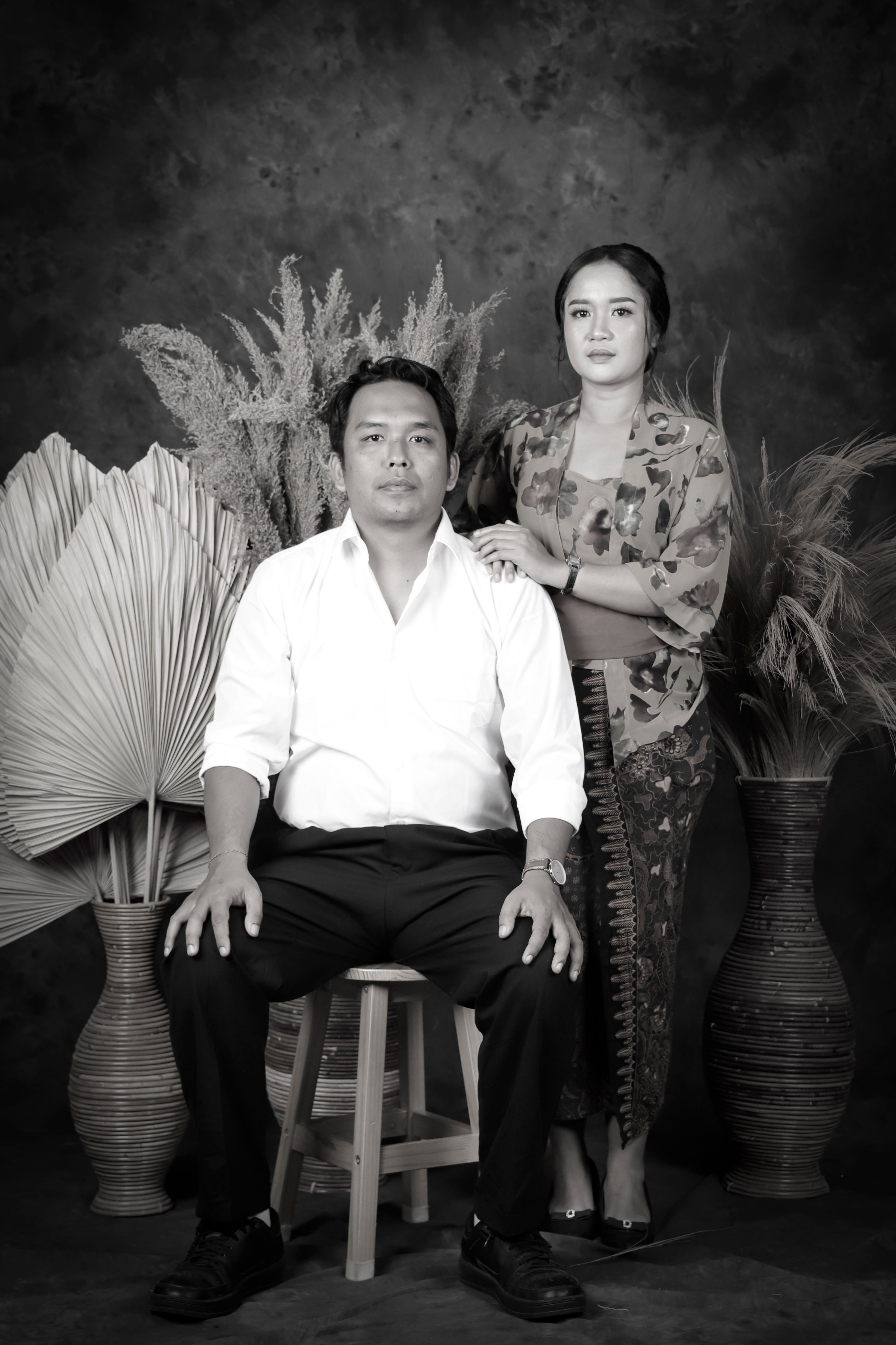 Elegant Portrait of Couple in Traditional Setting