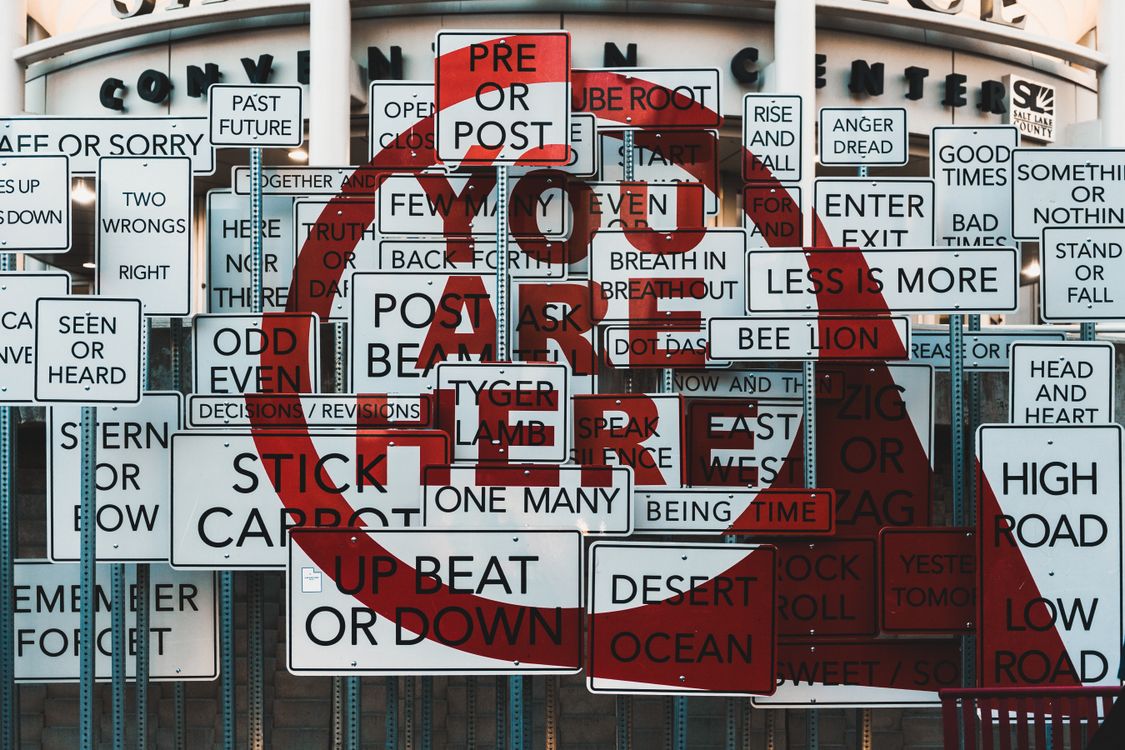 Confusing Signposts Confusing Signage Collage at Salt Lake City Convention · Free Stock Photo