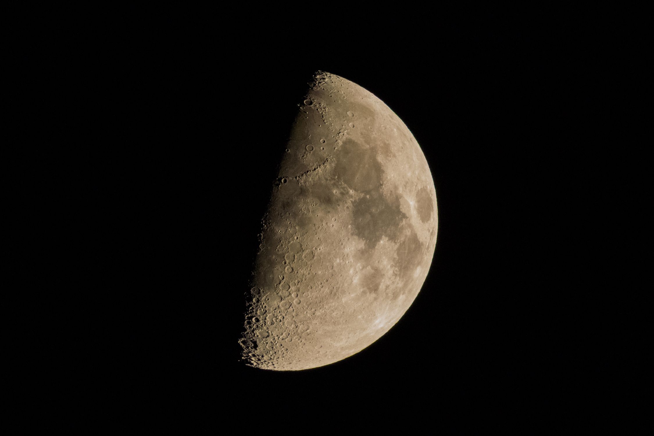 Detailed Close Up Of First Quarter Moon Free Stock Photo detailed-close-up-of-first-quarter-moon-free-stock-photo