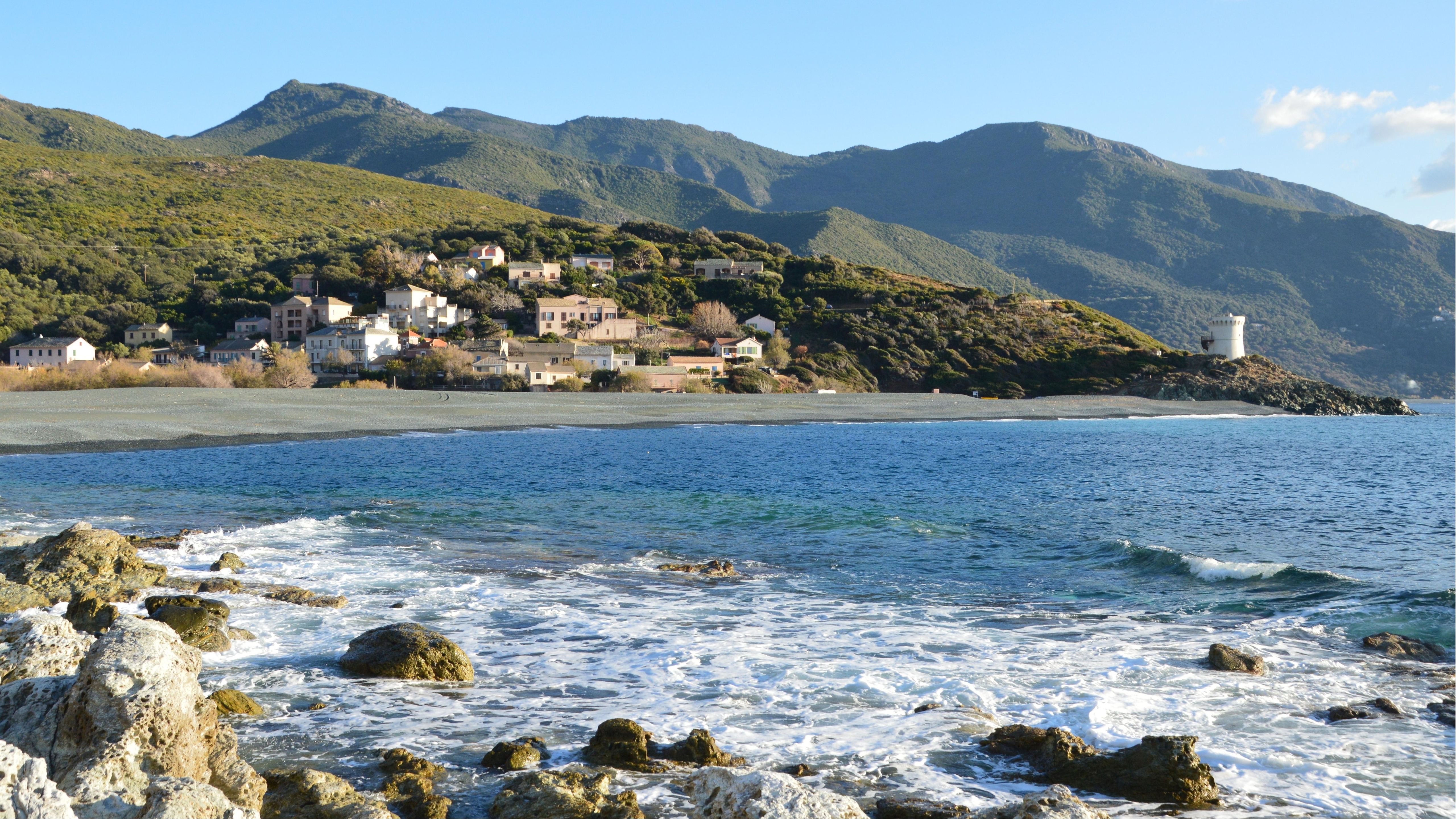 Scenic Coastal Village View in Ogliastro, Corsica · Free Stock Photo