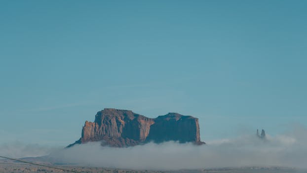 Stunning aerial view of Monument Valley's iconic red rock formations in Arizona.