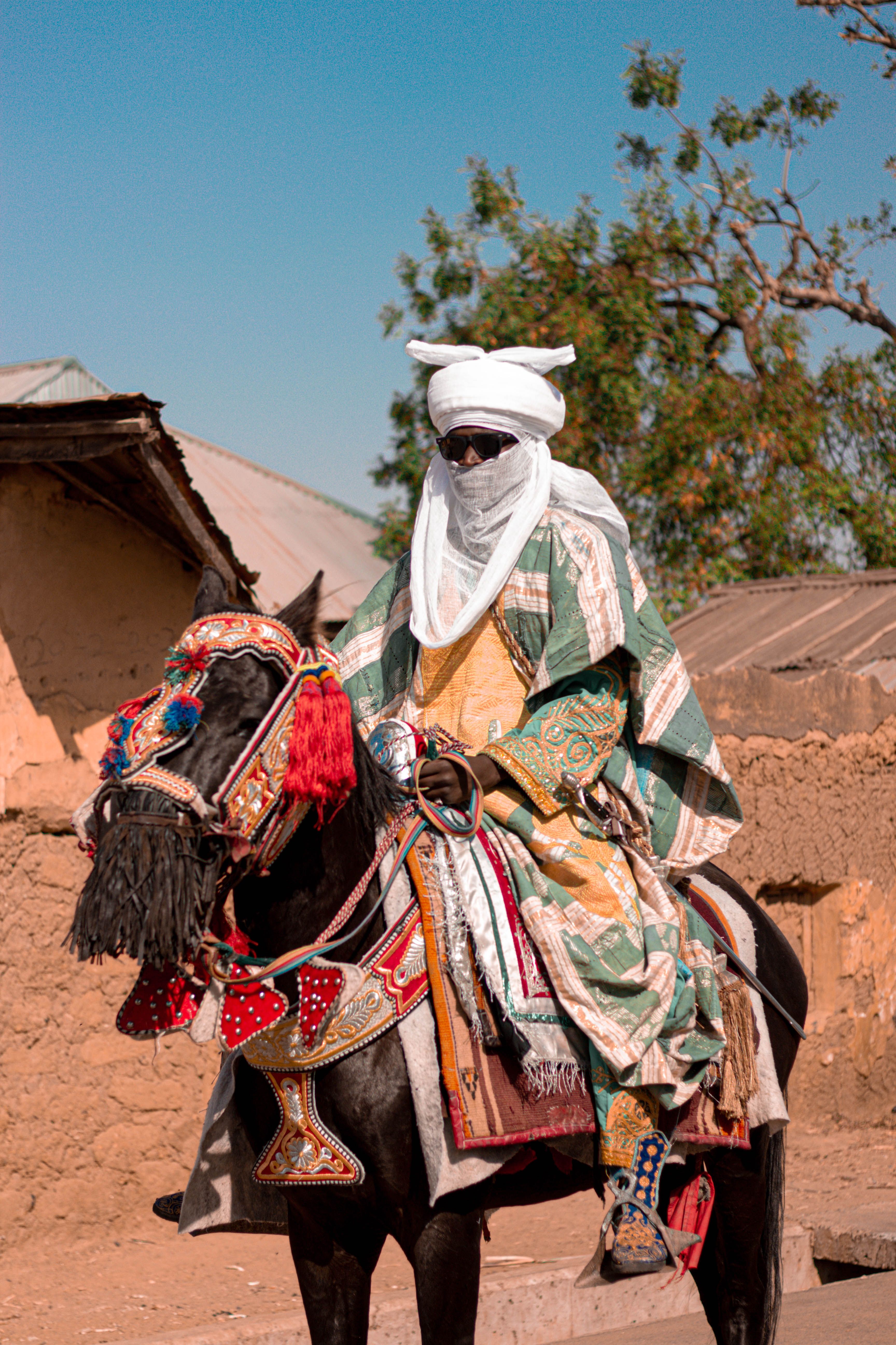 Traditional African Rider on Decorated Horse · Free Stock Photo