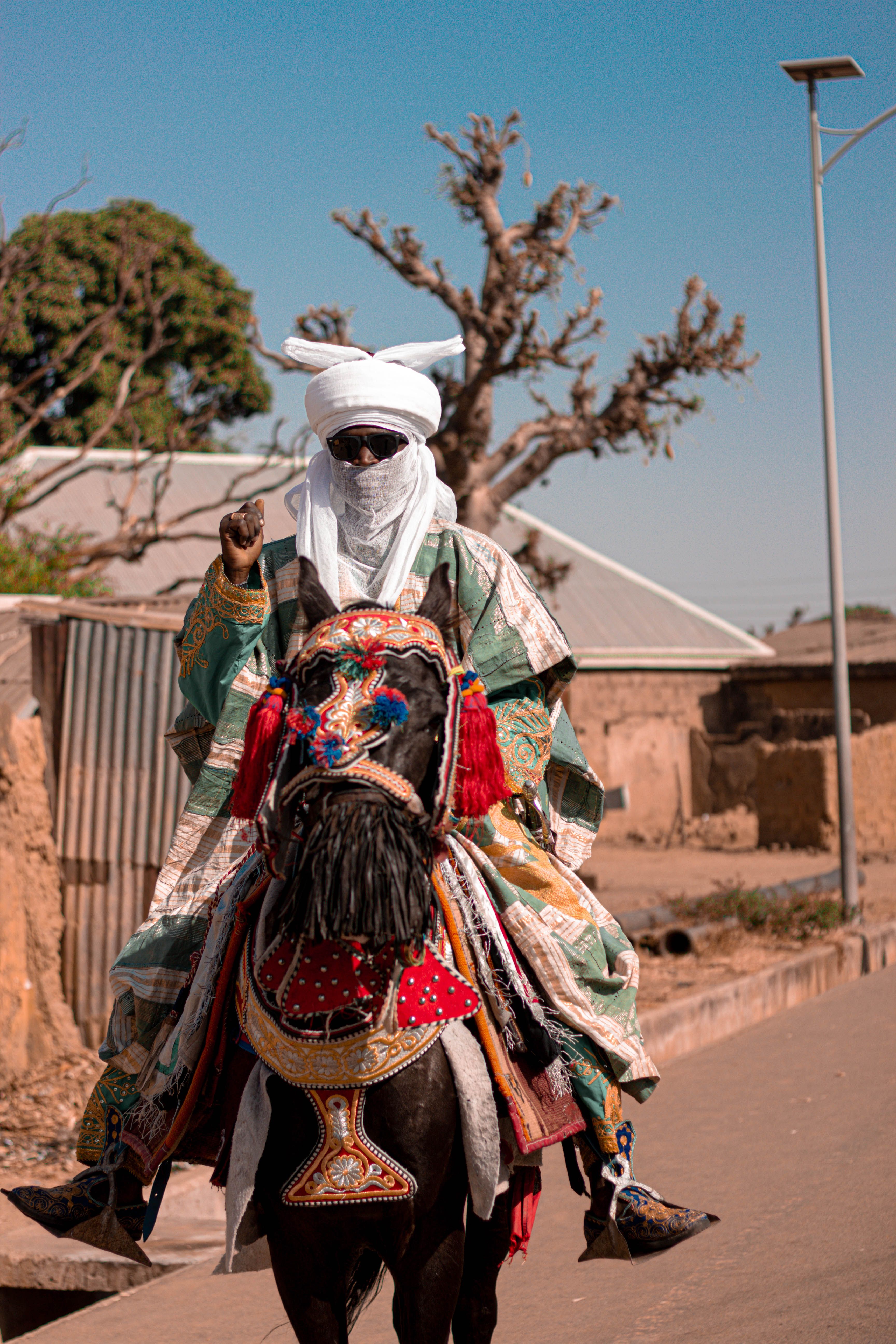 Traditional Rider in Colorful Cultural Attire · Free Stock Photo
