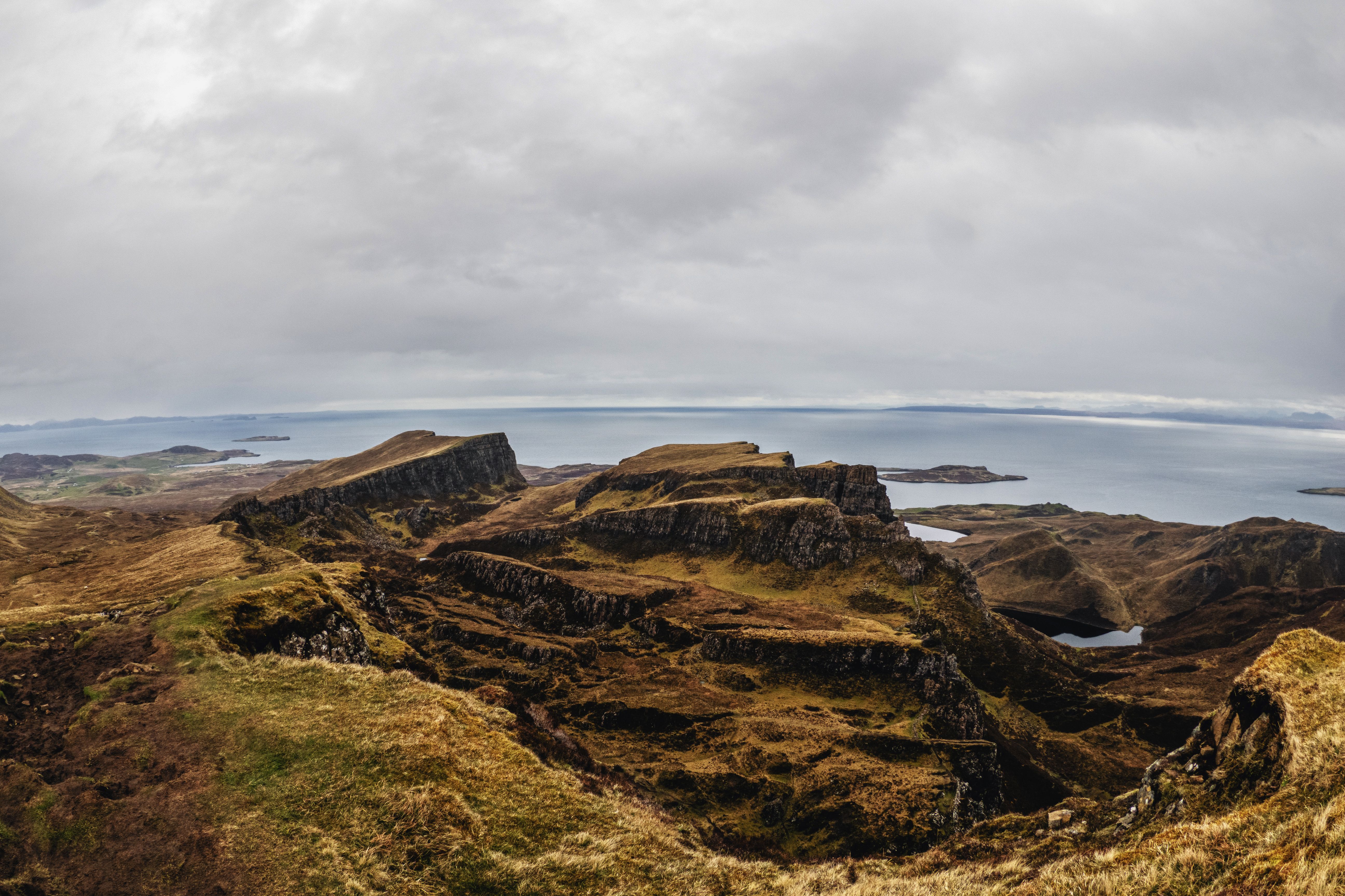 Scenic road winding through the Scottish Highlands in Great Britain