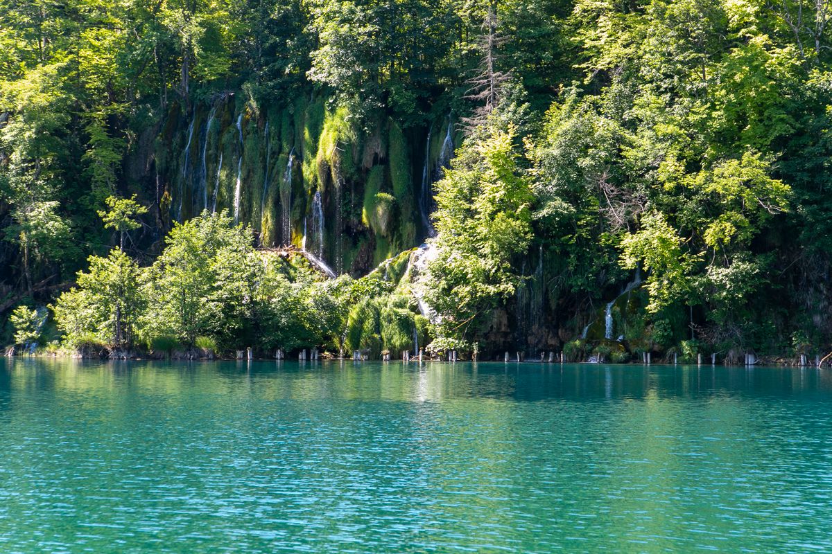 Plitvice Lakes — 16 terraced lakes connected by waterfalls in a UNESCO-protected karst canyon.