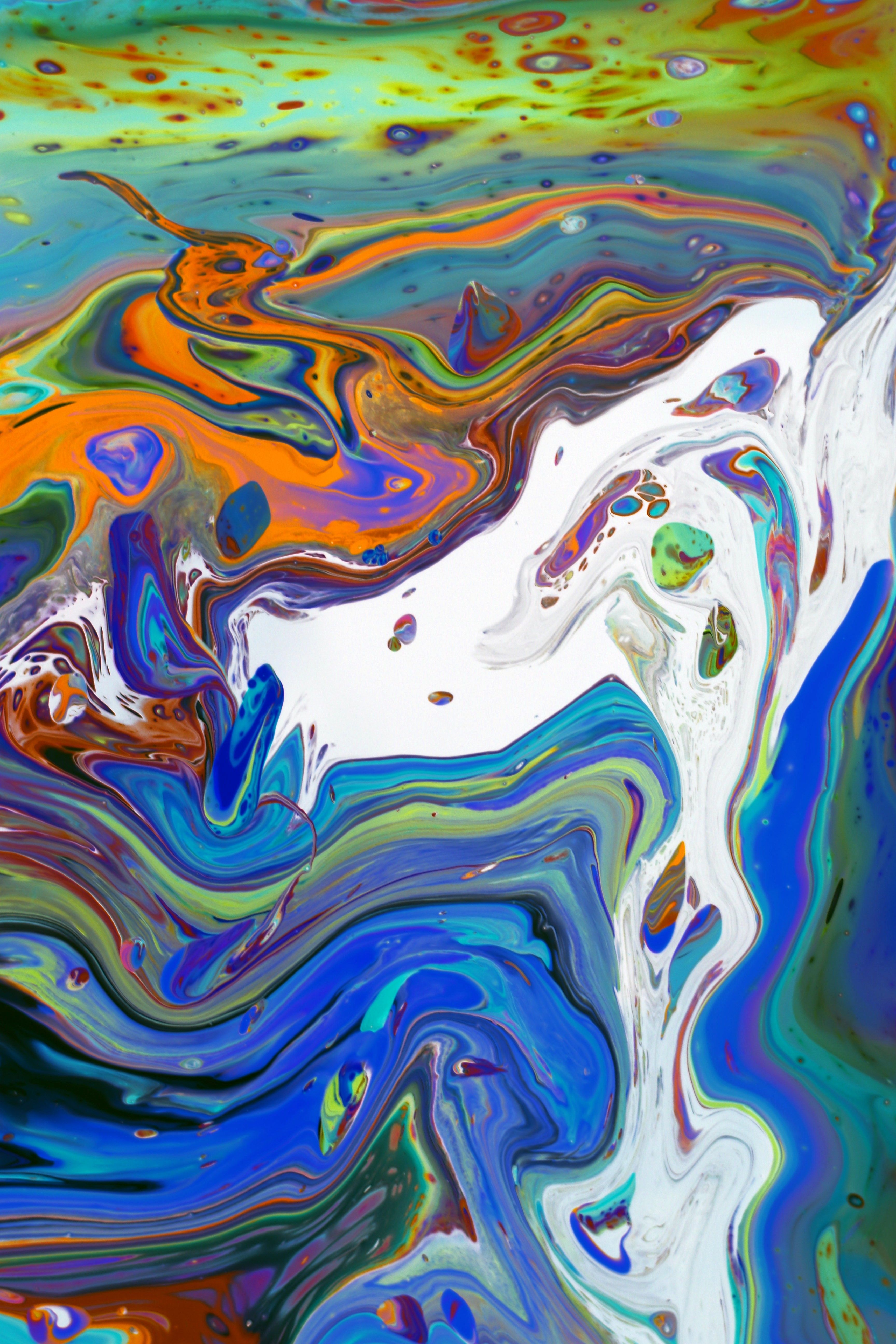 Vibrant Abstract Paint Swirl in Bold Colors · Free Stock Photo