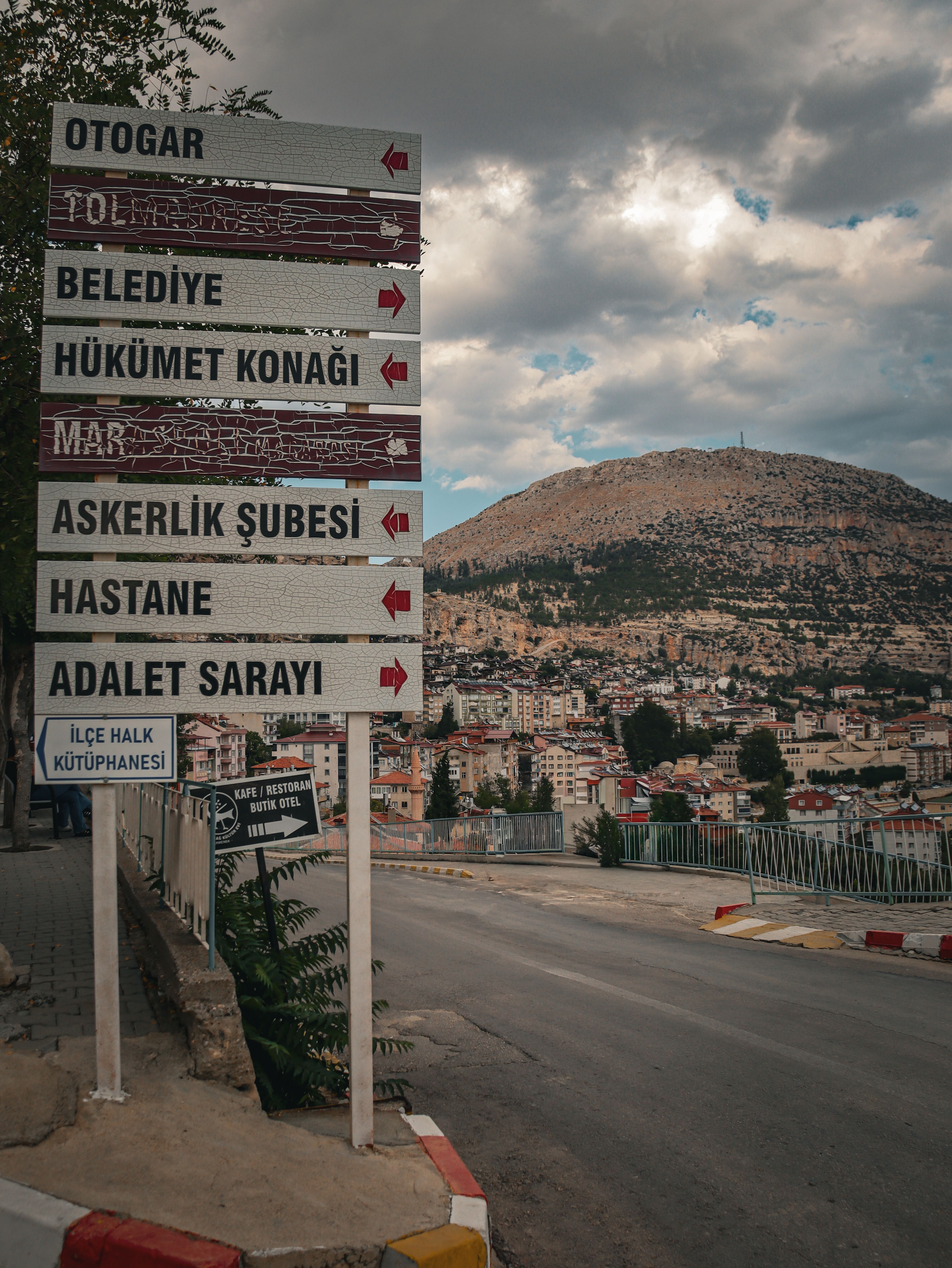 Scenic View with Directional Road Signs in Turkey · Free Stock Photo