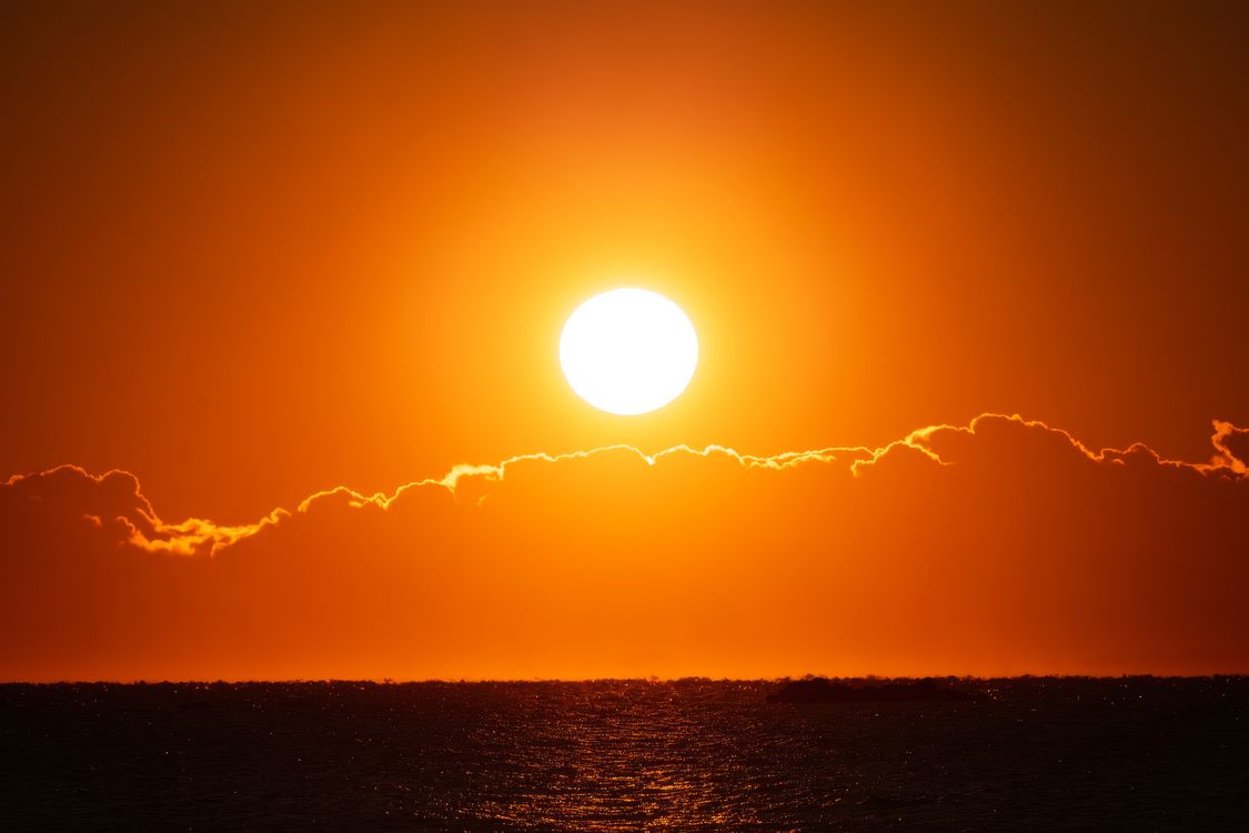 Breathtaking Golden Sunset Over Ocean Horizon · Free Stock Photo
