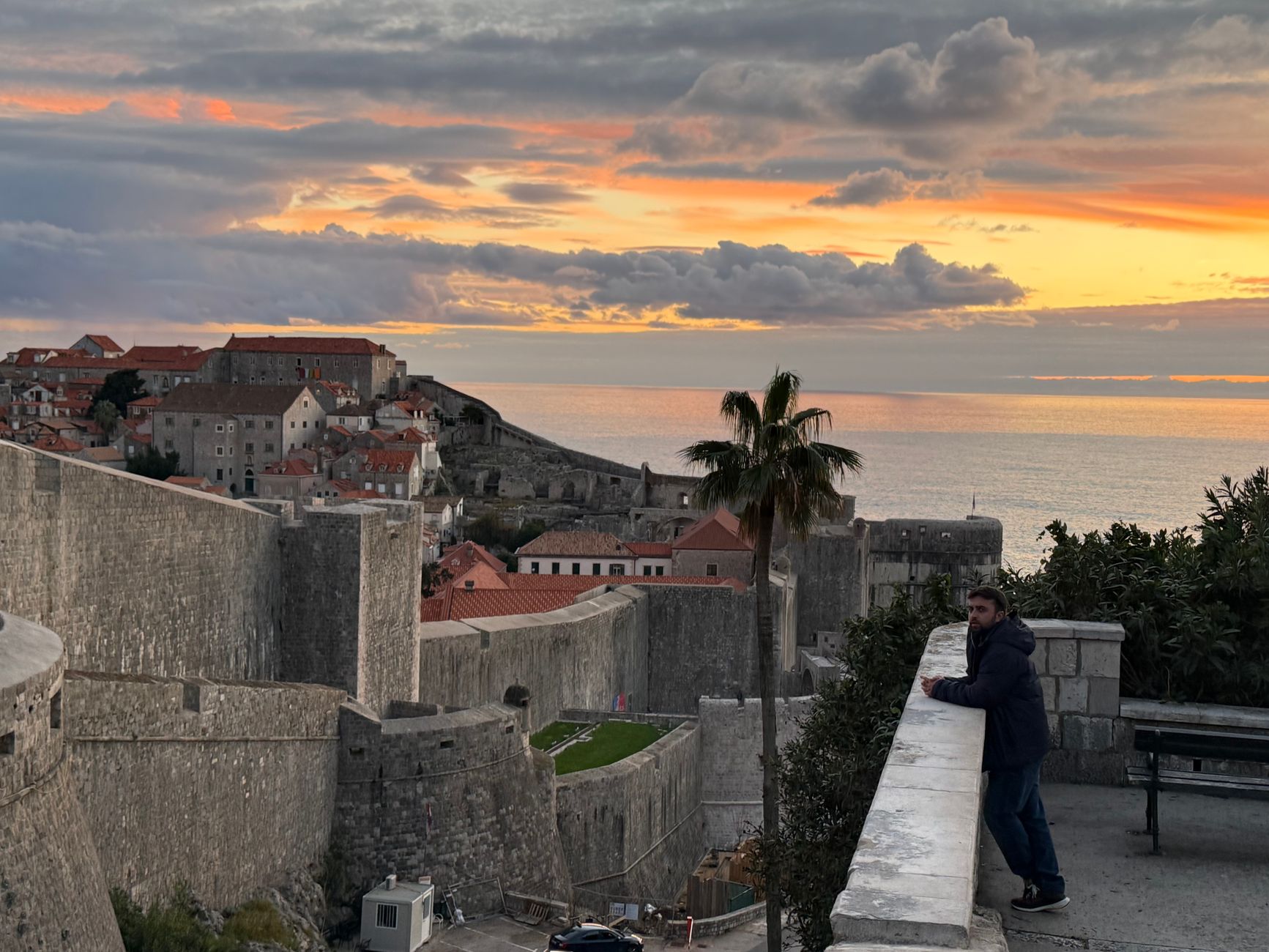 Sunset over Lokrum island from the Dubrovnik walls