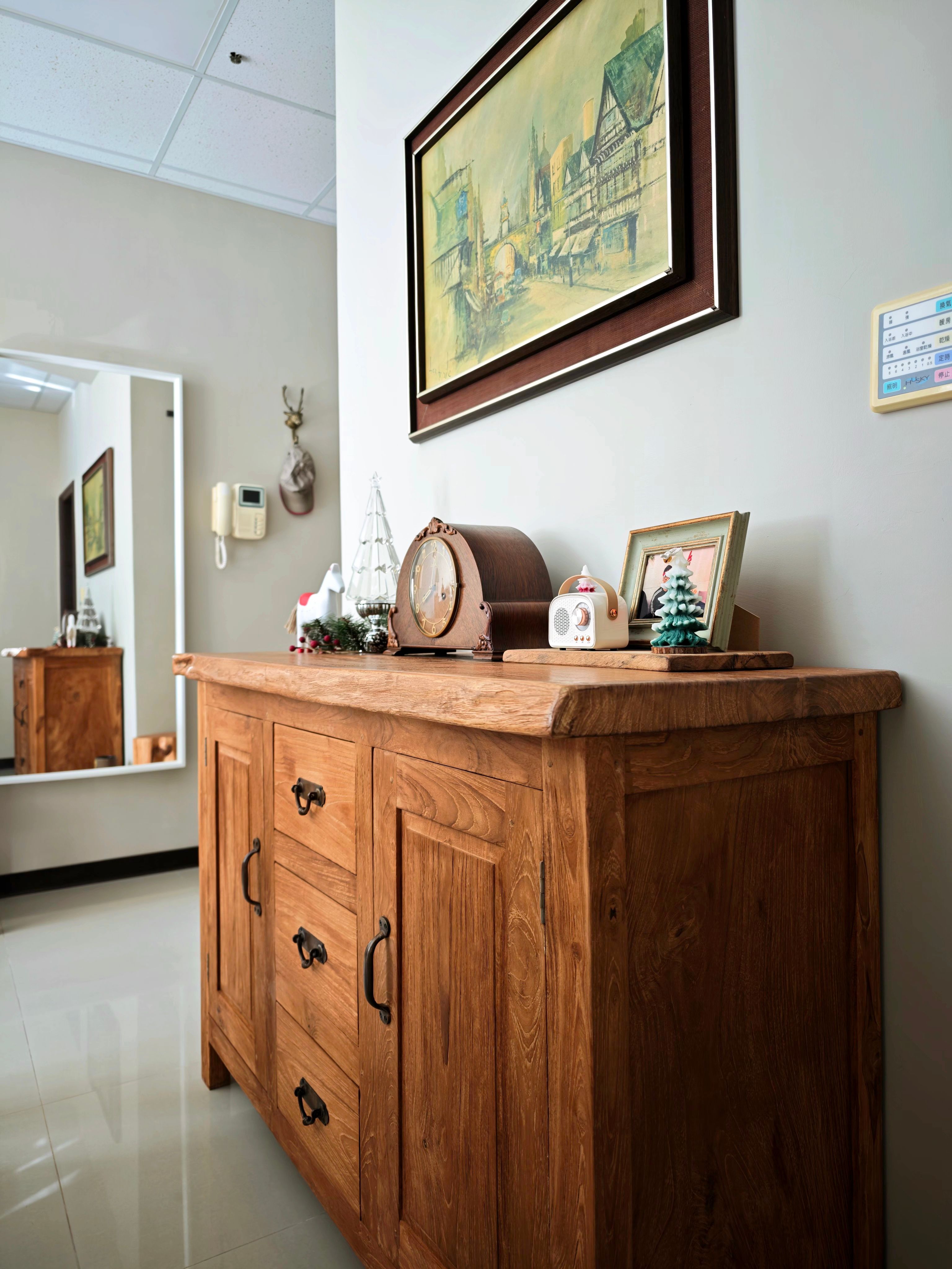 sideboard in styled living room
