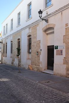 A historic building with classic architecture in El Puerto de Santa María, Andalucía.