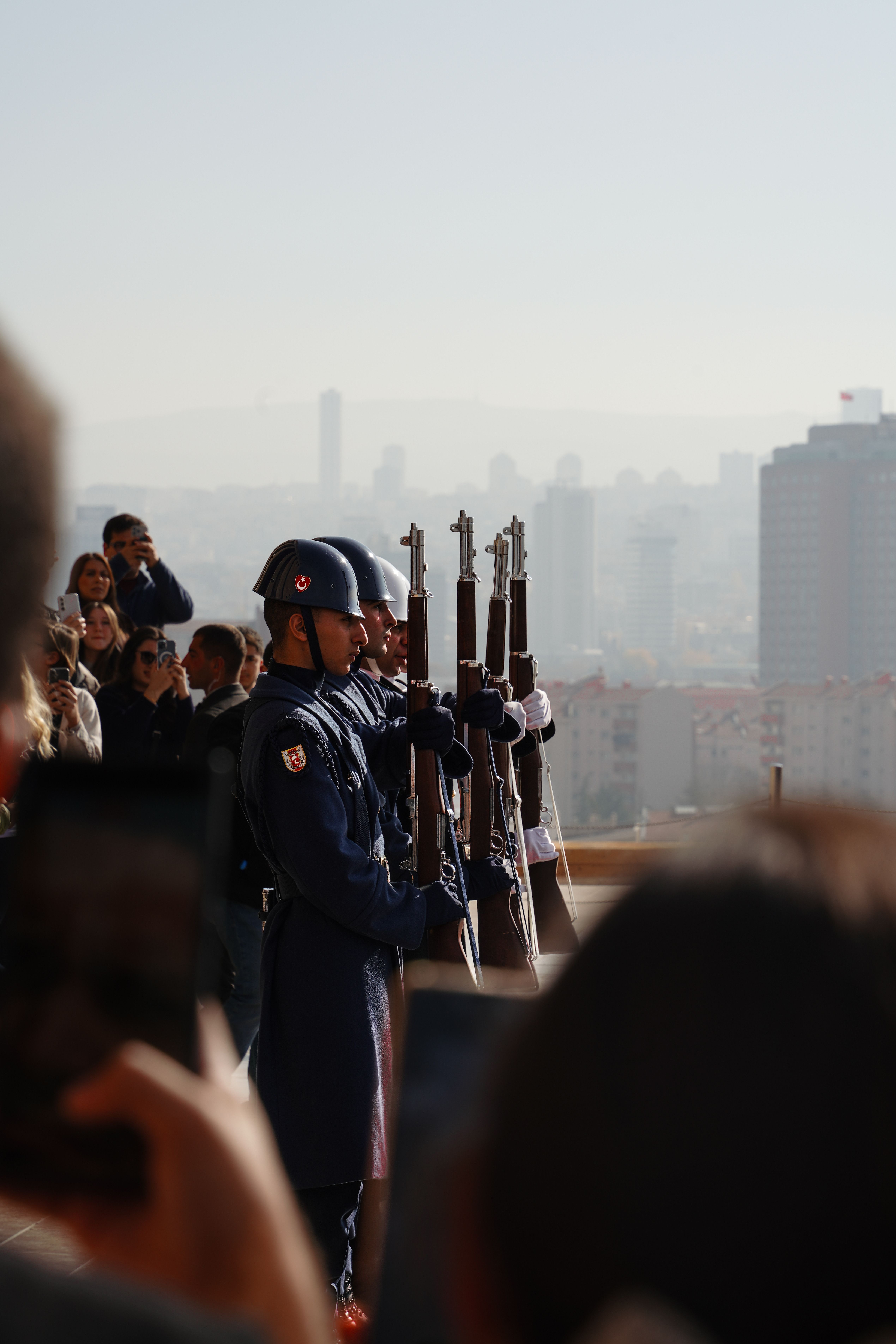 Ceremonial Soldiers Stand Guard with Rifles · Free Stock Photo