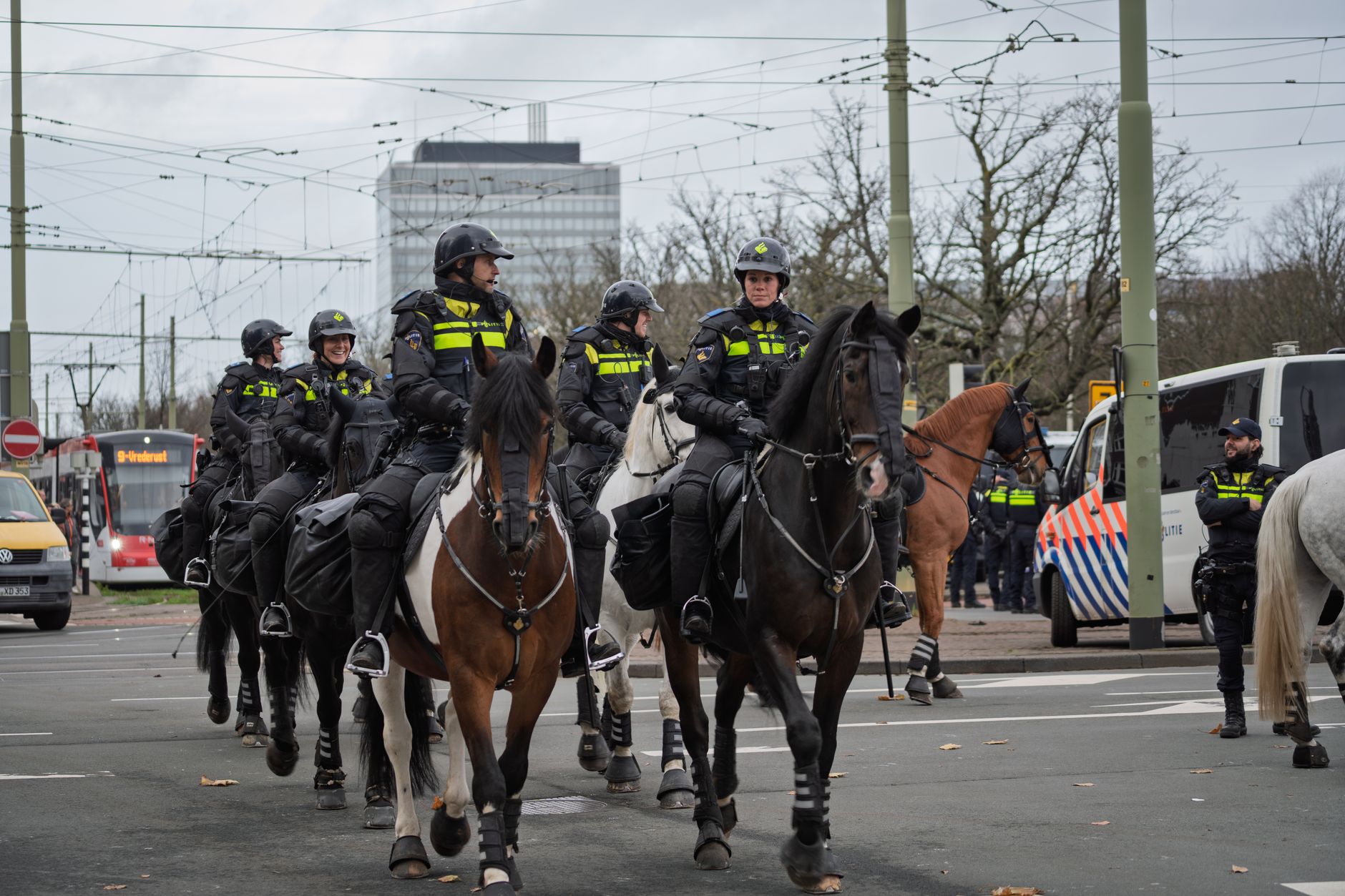 Hollanda'da otoyol kapatma eylemi ve polis
