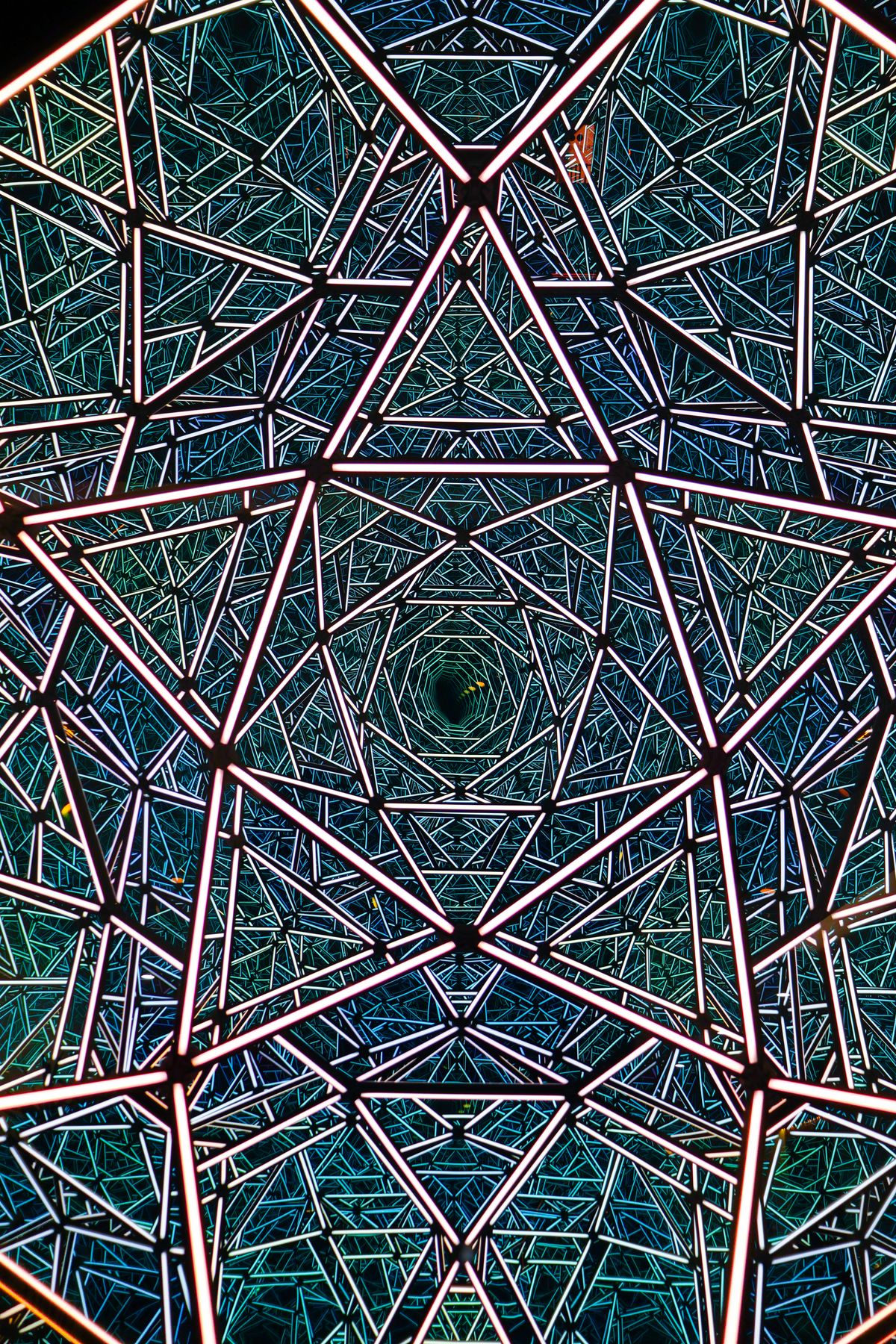 Generated render: intricate geometric neon lattice — photo by Carlos Misael Cruz López on Pexels
