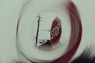 Artistic Stop Sign with Blurred Background