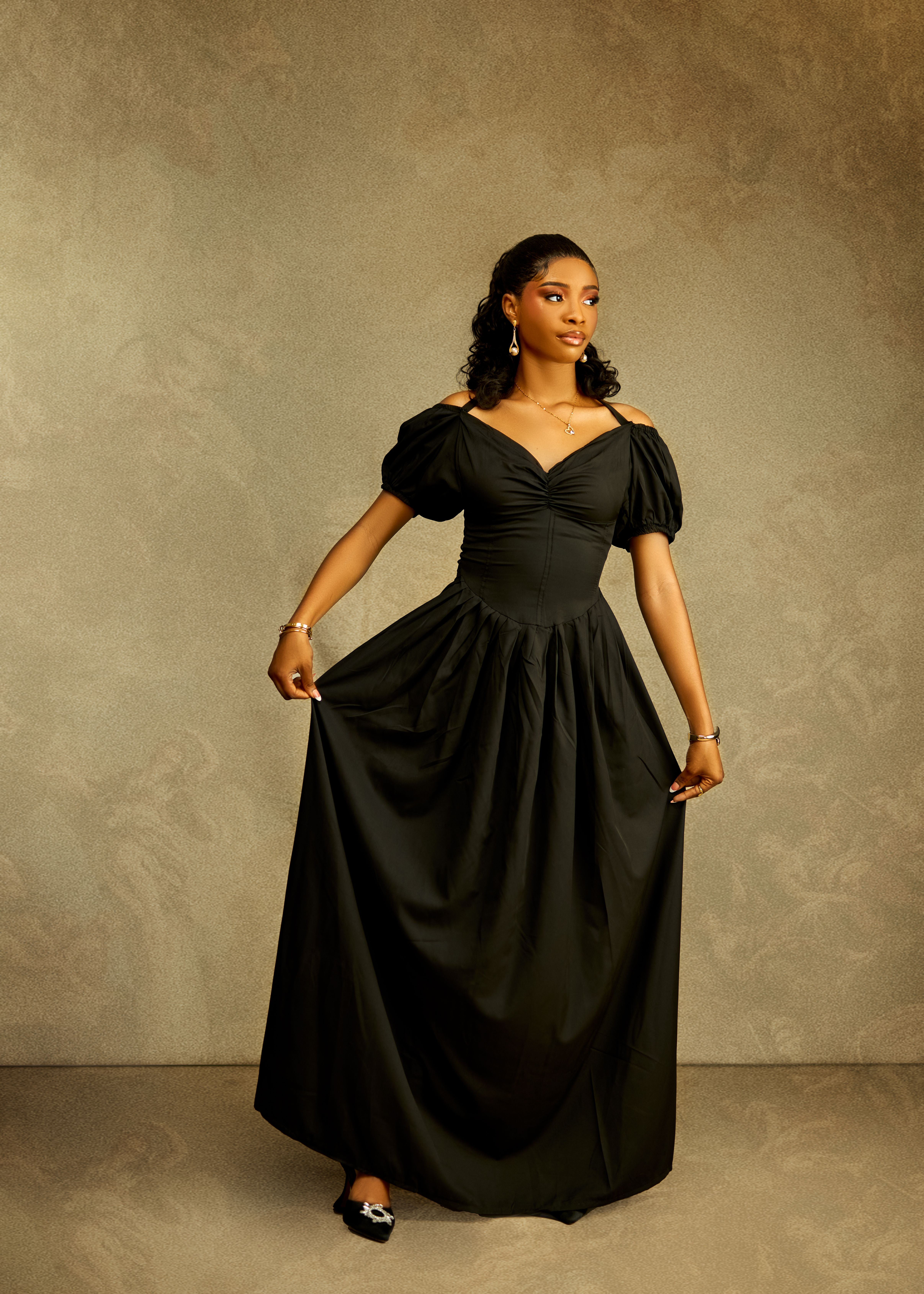 lady in black dress Elegant Woman in Black Dress Portrait · Free Stock Photo