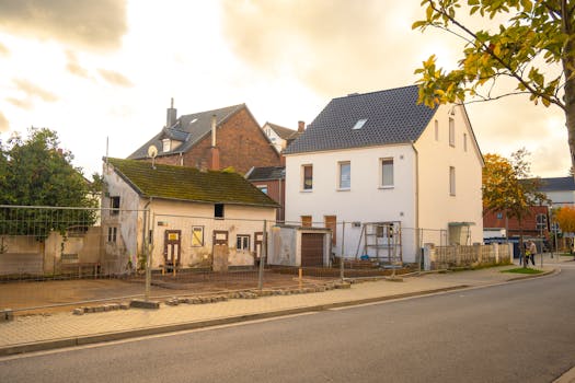 Charming city streetscape in autumn with German architecture in Lower Saxony.