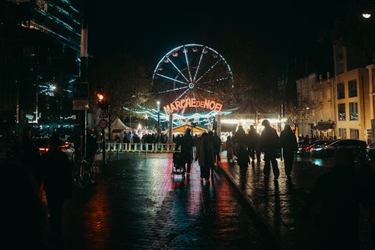 Free stock photo of at night, chrismast market, marché de noel