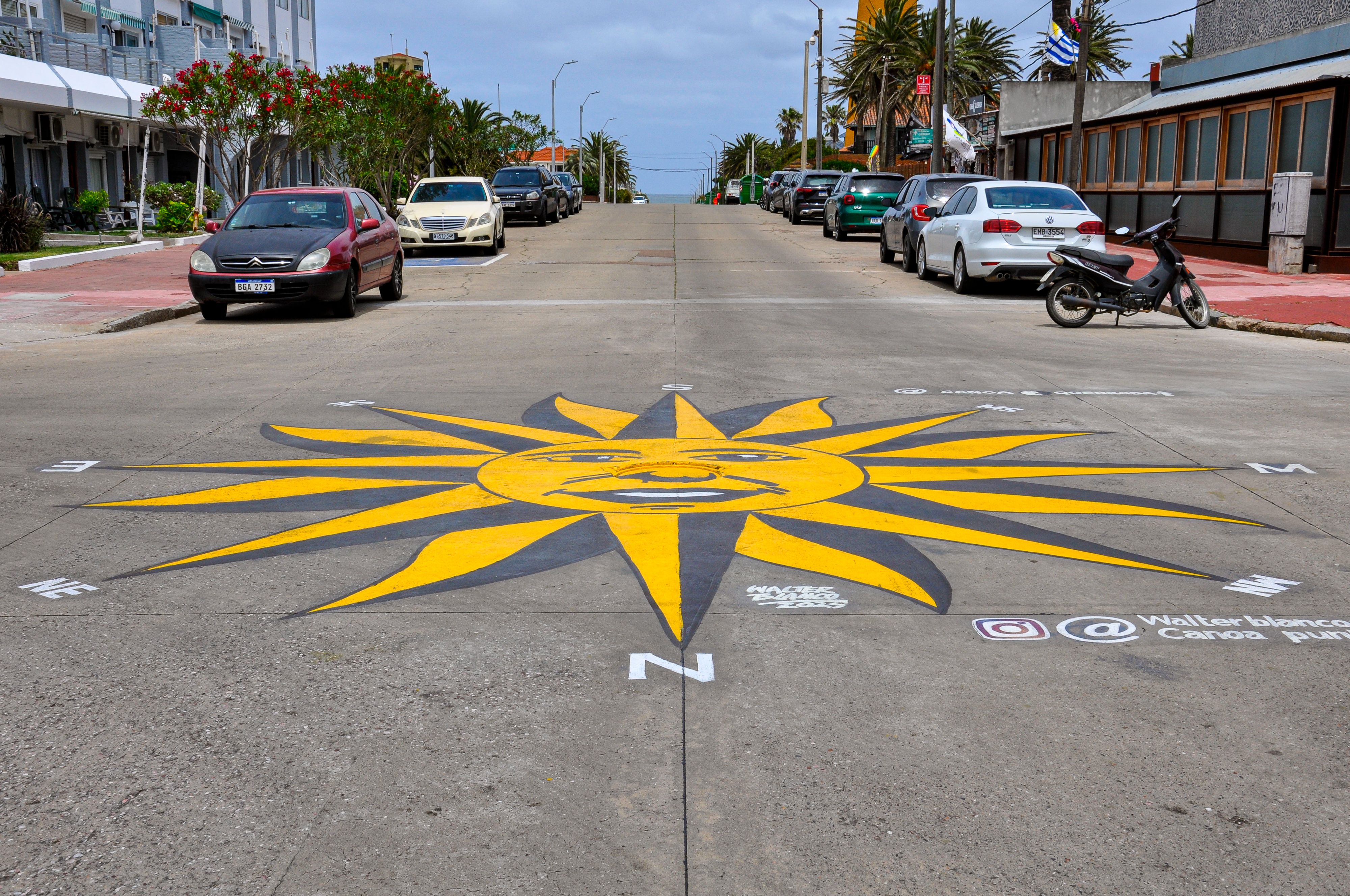 Colorful Compass Street Art in Punta del Este · Free Stock Photo