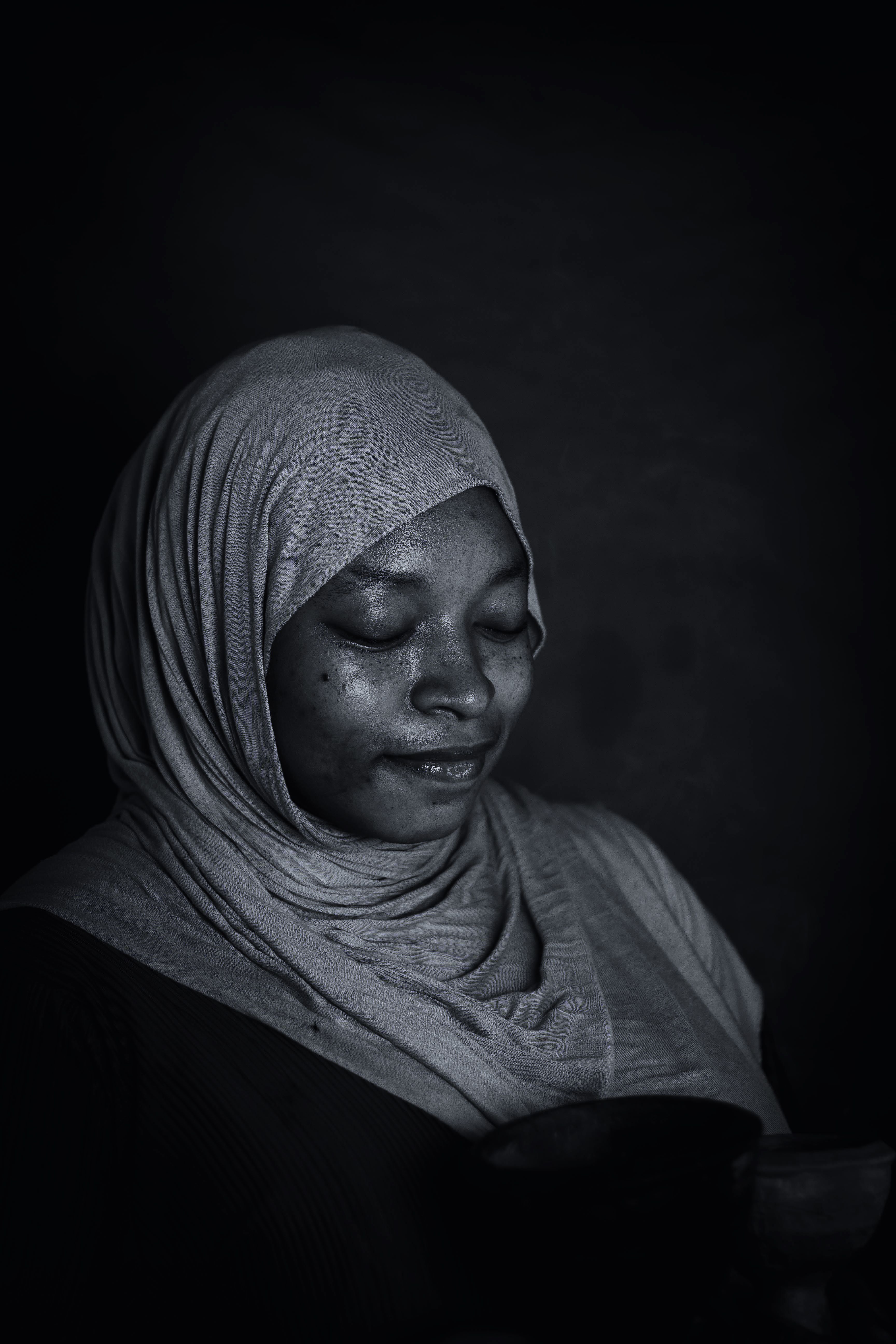 Portrait of Woman Wearing Hijab in Low Light · Free Stock Photo